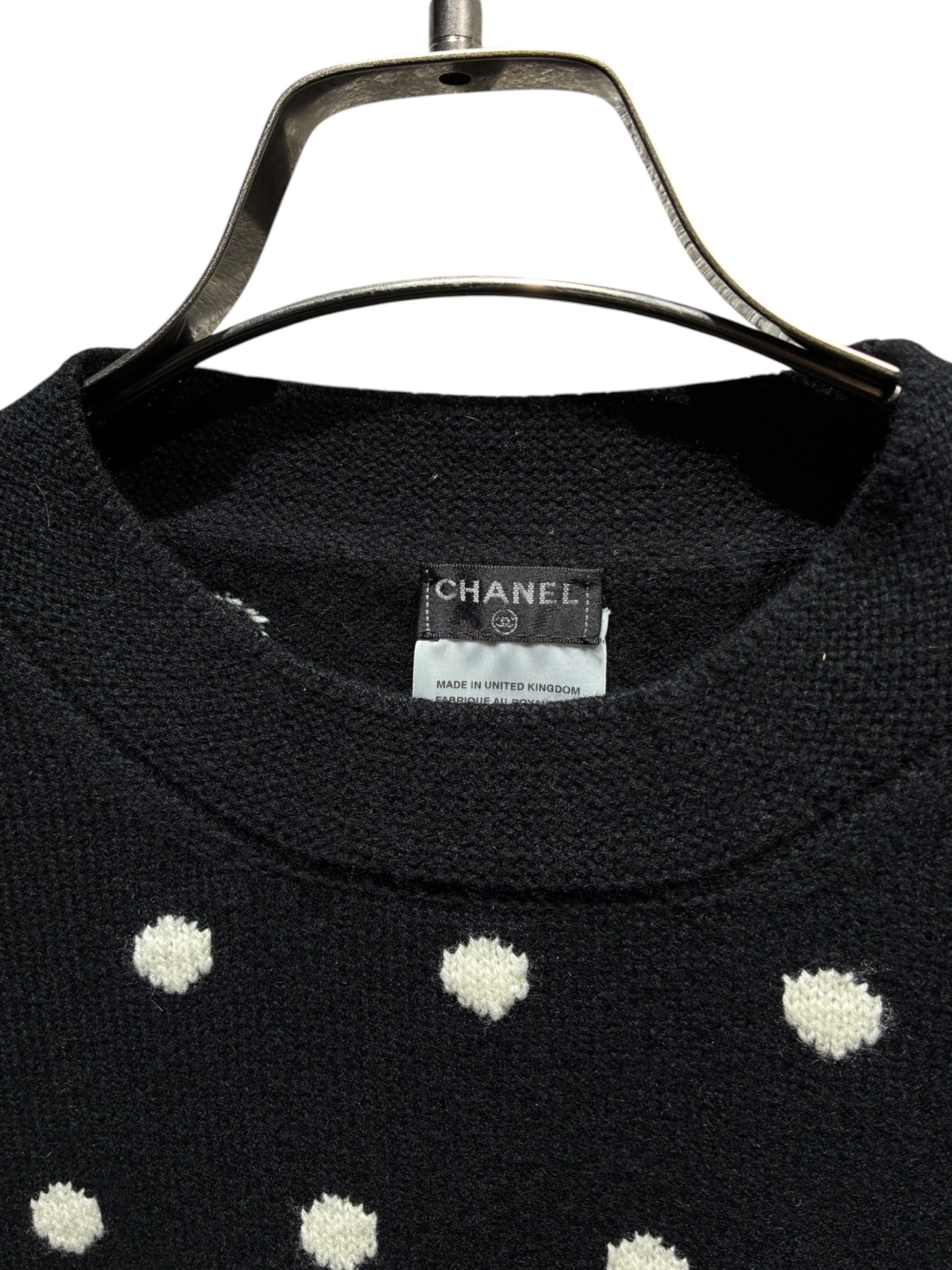 中古・古着通販】CHANEL (シャネル) 半袖ニット/P34307K00936 ブラック
