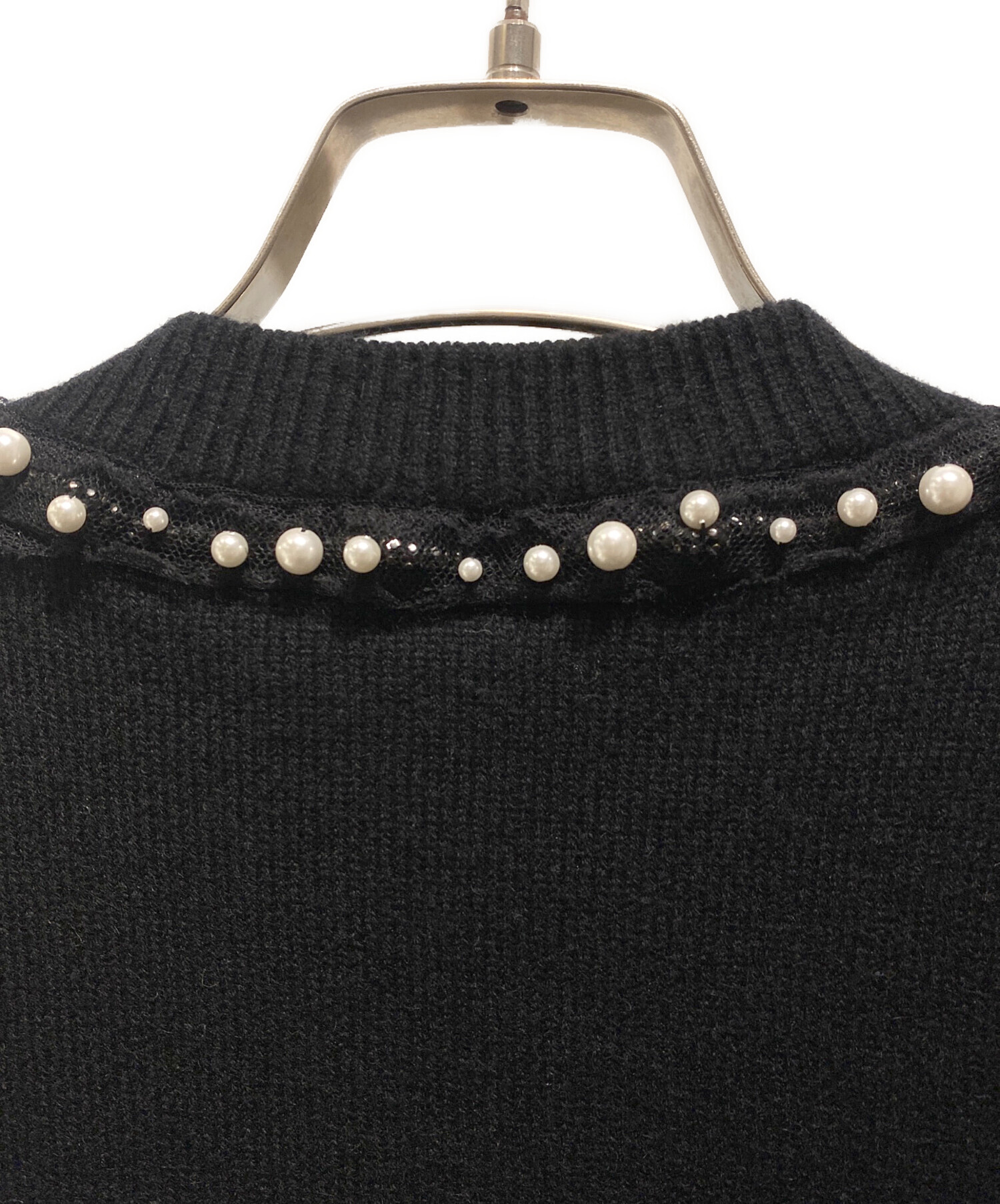 中古・古着通販】CHANEL (シャネル) パールトリム ニットカーディガン