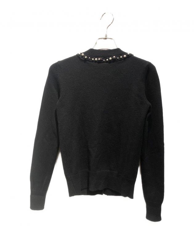 中古・古着通販】CHANEL (シャネル) パールトリム ニットカーディガン