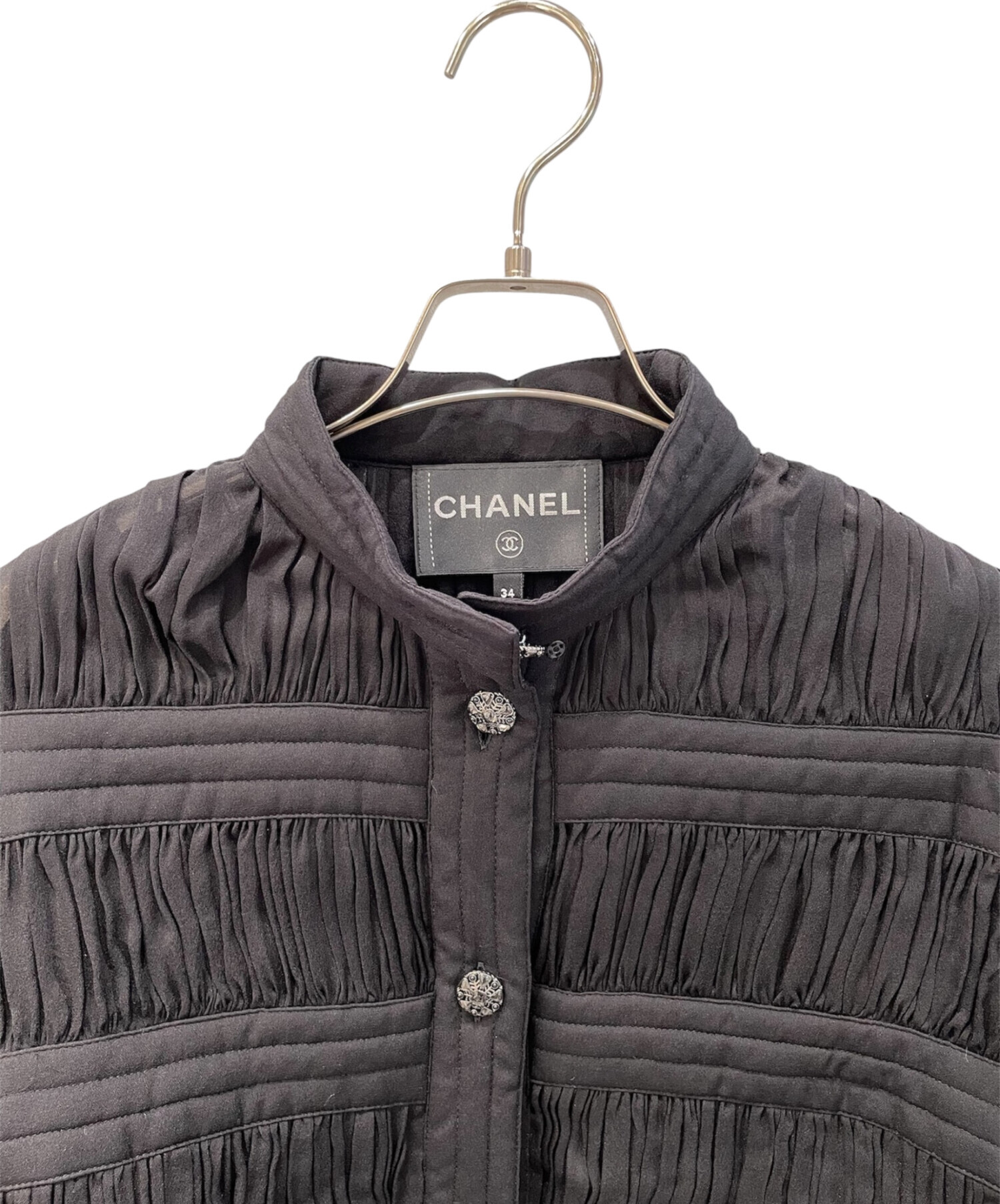 中古・古着通販】CHANEL (シャネル) スタンドカラーギャザージャケット 