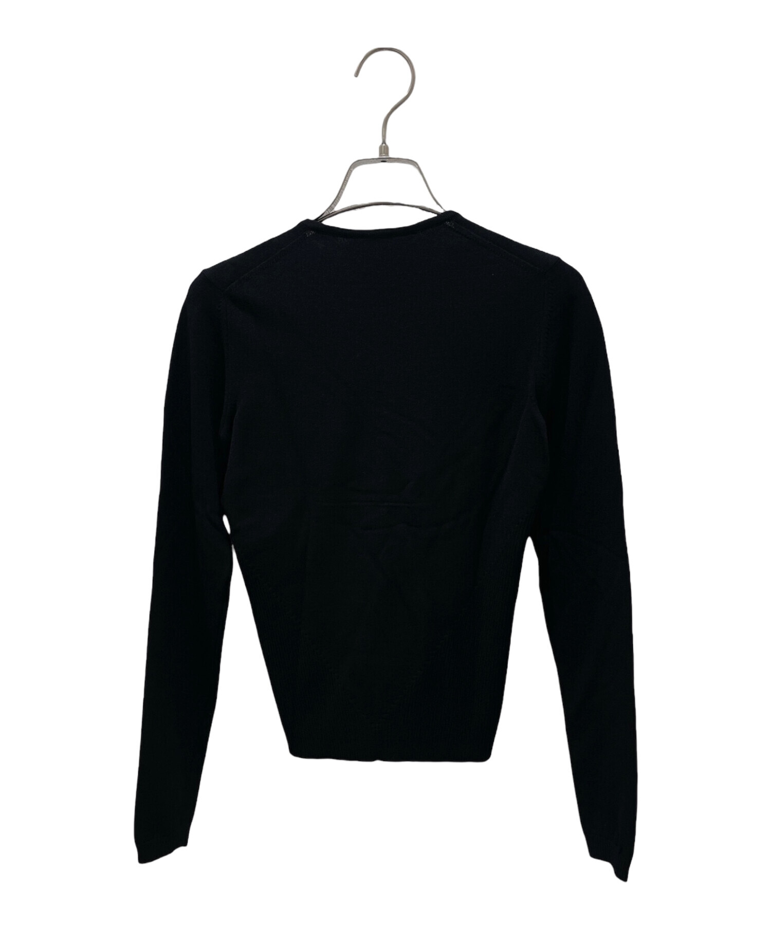 CHANEL シャネル　カットソー　長袖　ブラック　正規品 中古・古着通販】CHANEL (シャネル) ココマークVネックニット ブラック