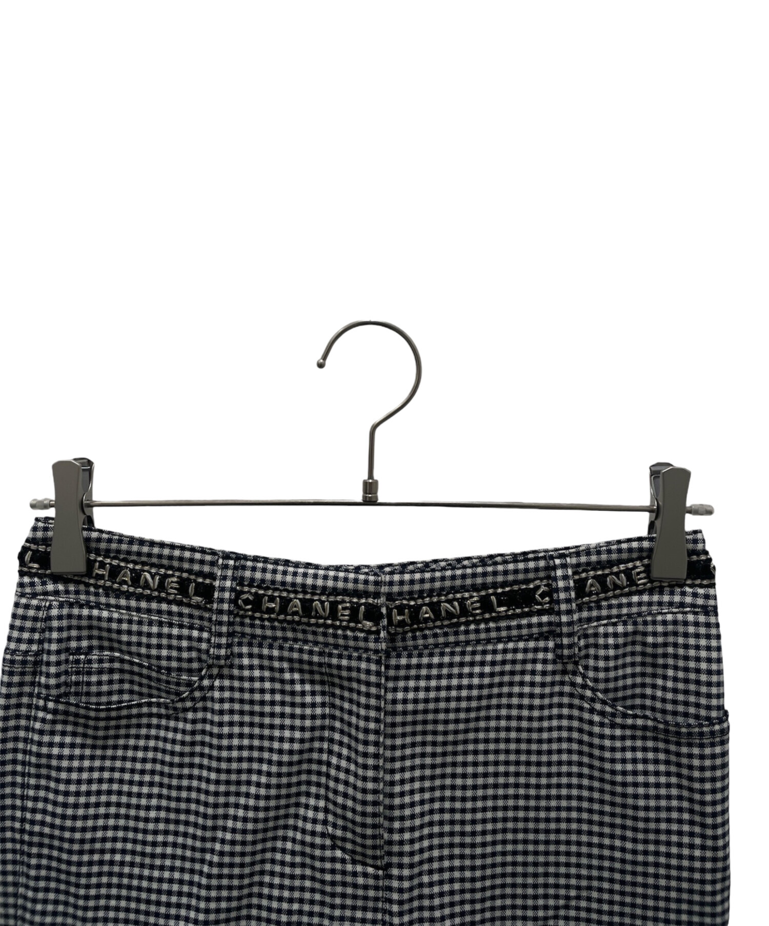 シャネル　CHANEL チェック柄パンツ 中古・古着通販】CHANEL (シャネル) P53 ウエストロゴギンガムチェック