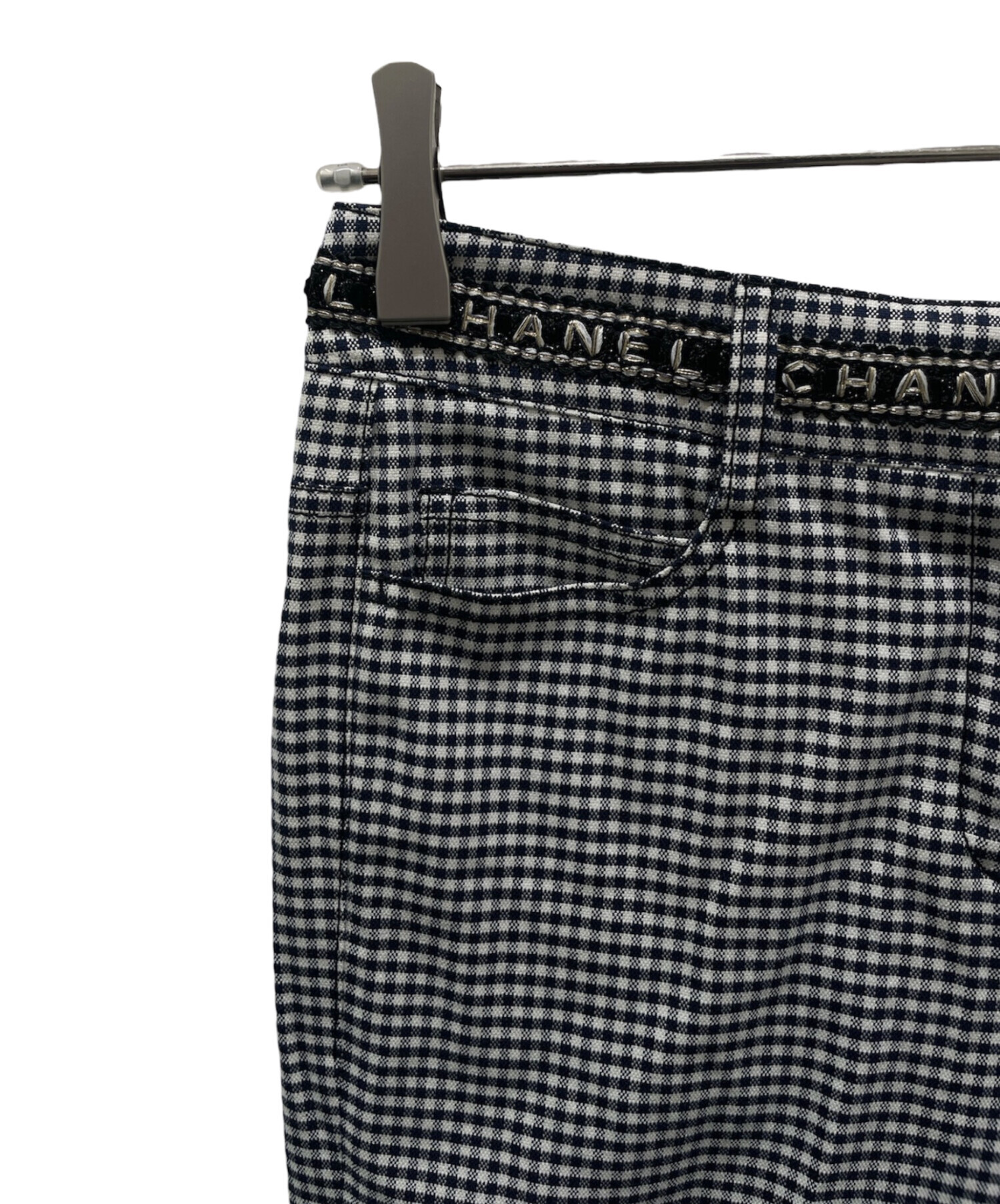 中古・古着通販】CHANEL (シャネル) P53 ウエストロゴギンガムチェック