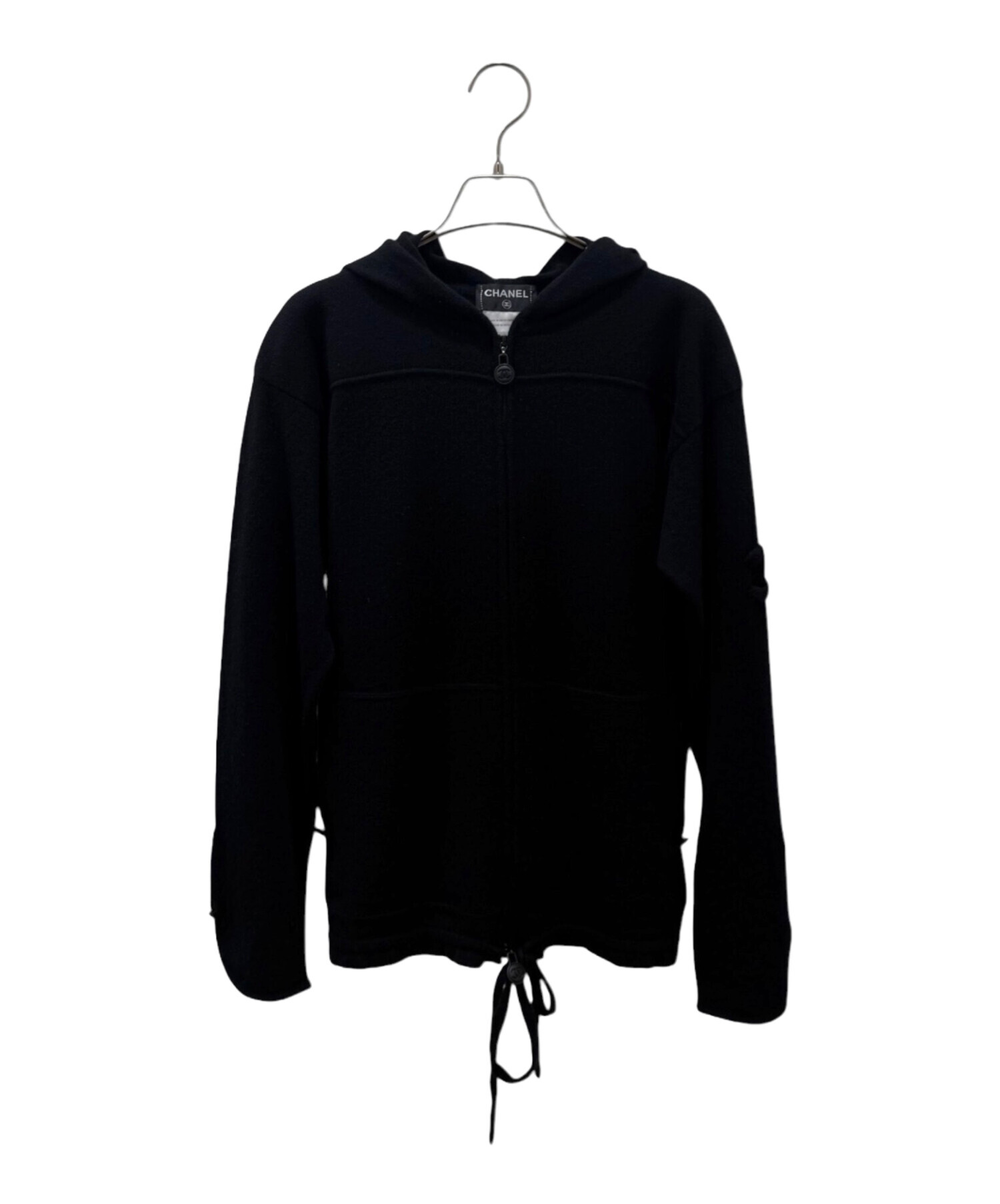 CHANELジップパーカー ブラック 中古・古着通販】CHANEL (シャネル) カシミヤニットジップパーカー