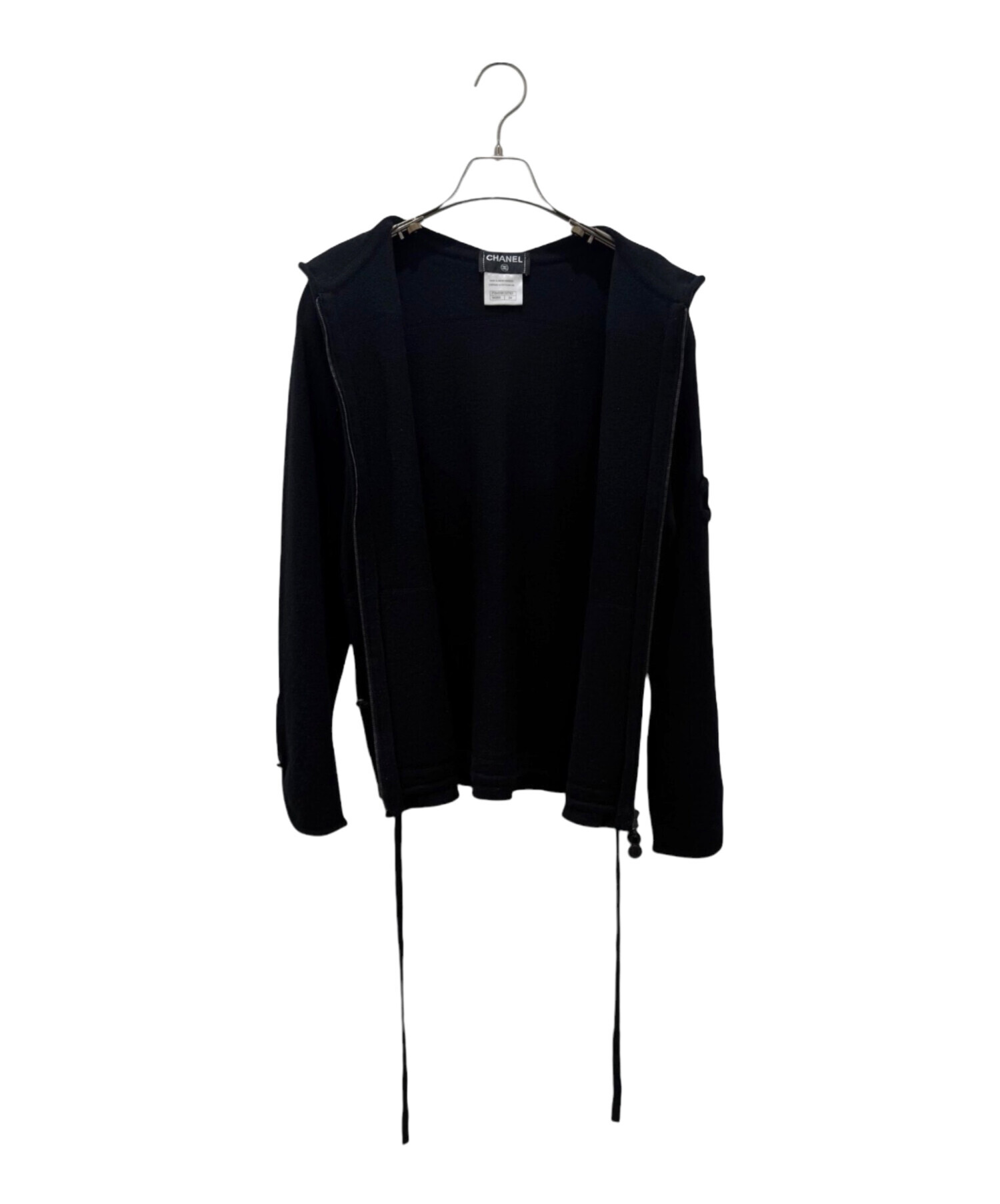 CHANEL シャネル スパンコール ロゴ ニットパーカー カシミヤ フーディ 中古・古着通販】CHANEL (シャネル) カシミヤニットジップパーカー