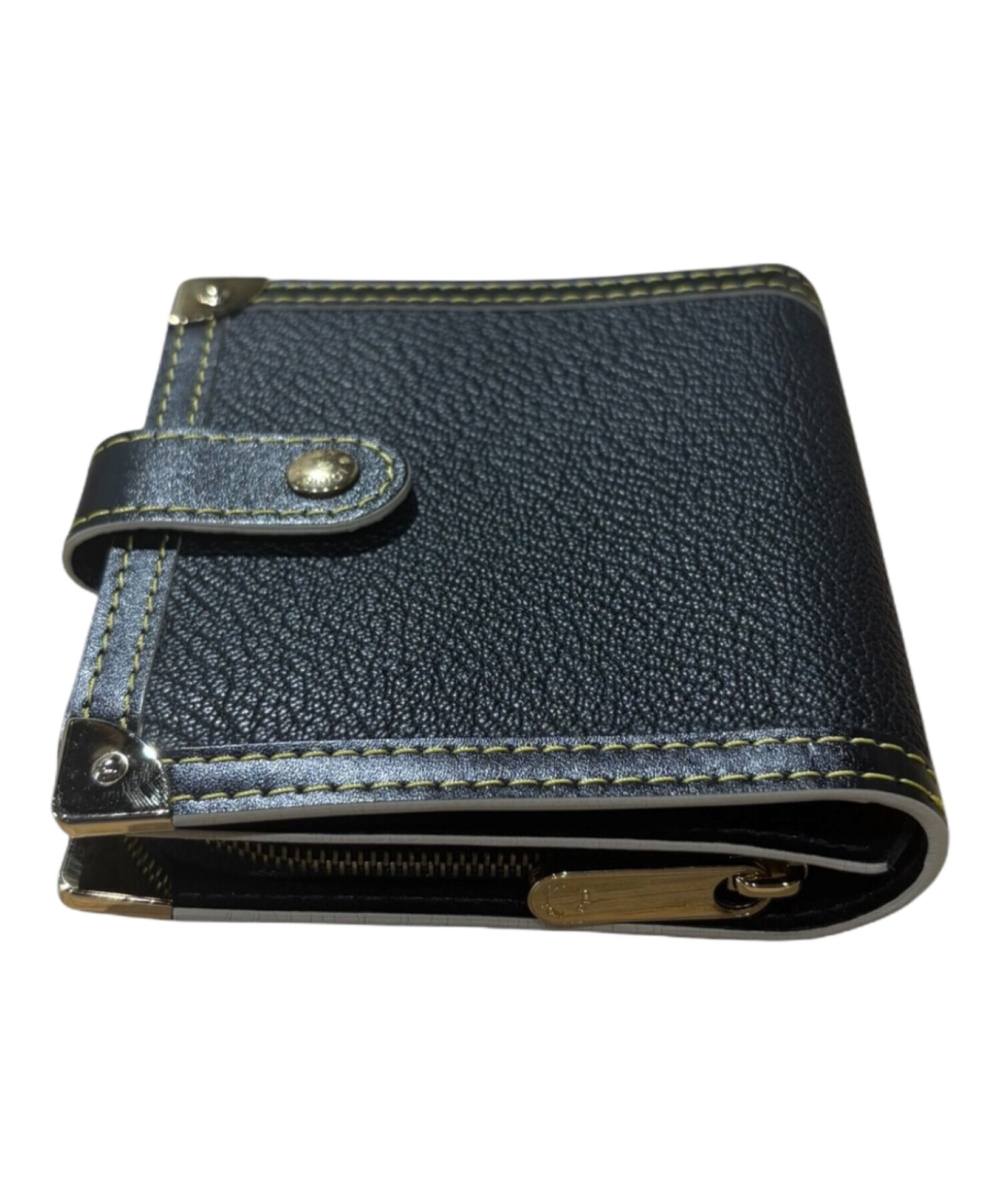 ルイヴィトン M91828 二つ折り財布 ブラック  LOUIS VUITTON コンパクトジップ スハリ LOUIS VUITTON（ルイ・ヴィトン） 新品同様 コンパクトジップ 二つ折り