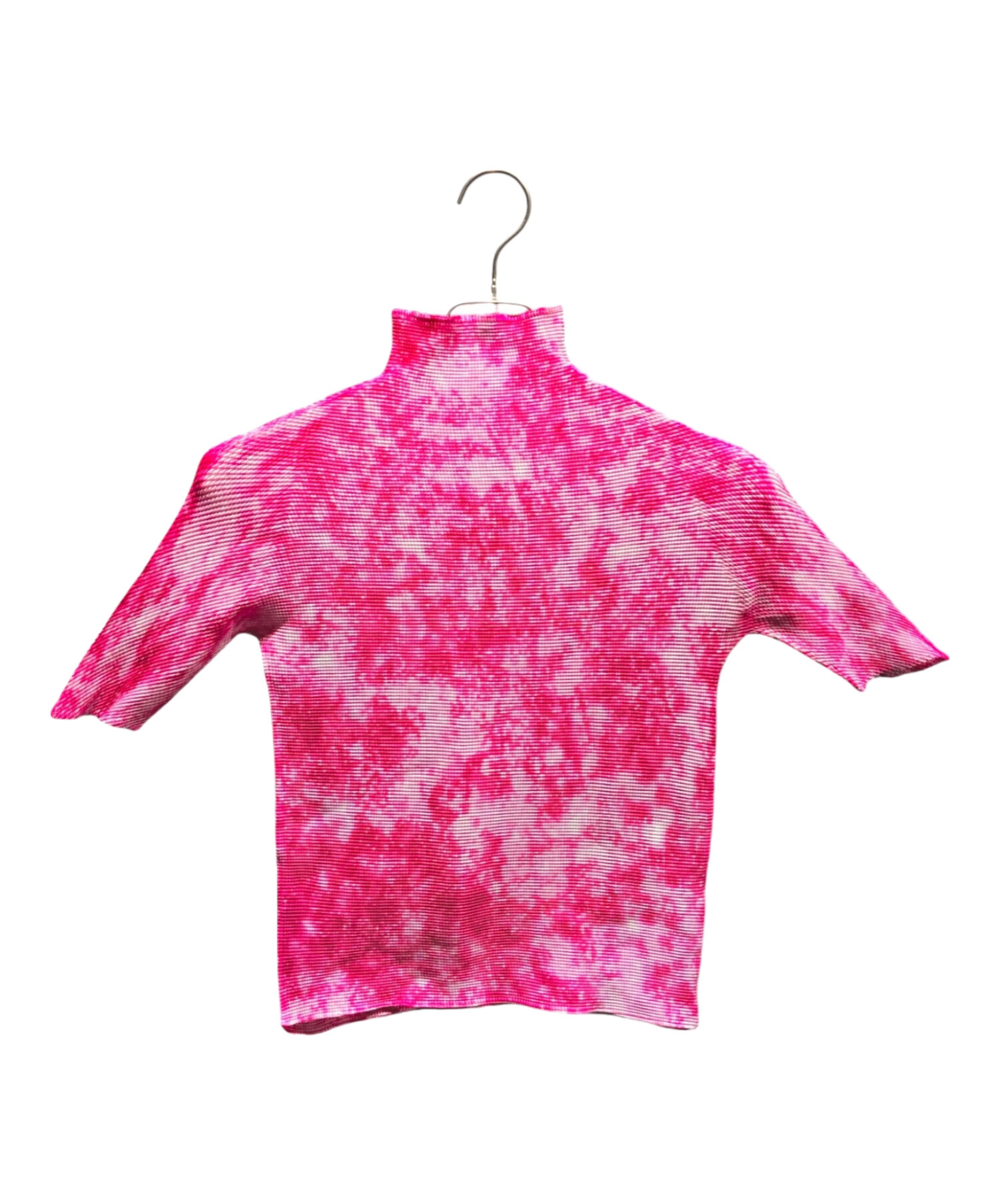 me ISSEY MIYAKE イッセイミヤケ ハイネック半袖チェック柄トップス 中古・古着通販】me ISSEY MIYAKE (ミーイッセイ ミヤケ) ハイネック