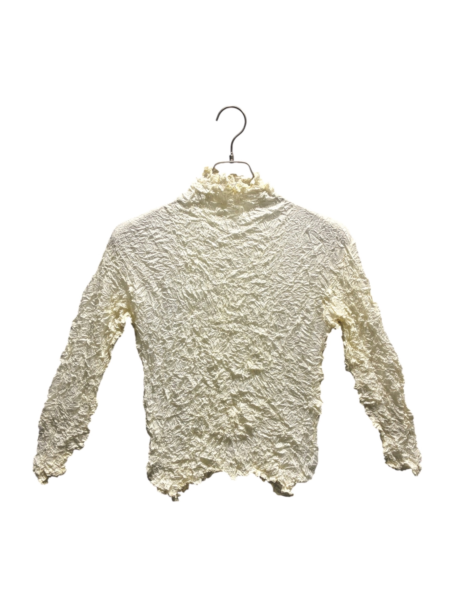 イッセイミヤケ　シフォン　白　ハイネックトップス 中古・古着通販】ISSEY MIYAKE (イッセイミヤケ) ハイネックロング