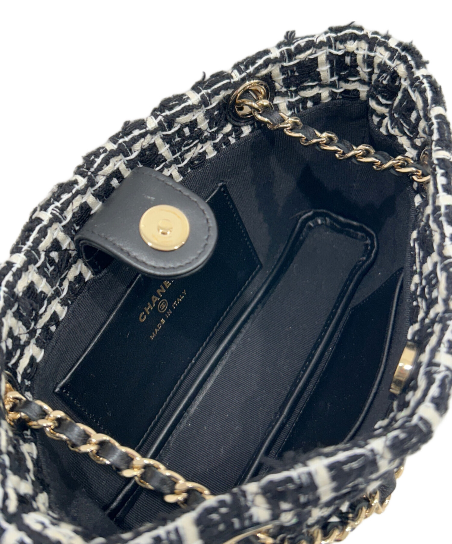 中古・古着通販】CHANEL (シャネル) Chain Tweed Bag/チェーンツイード