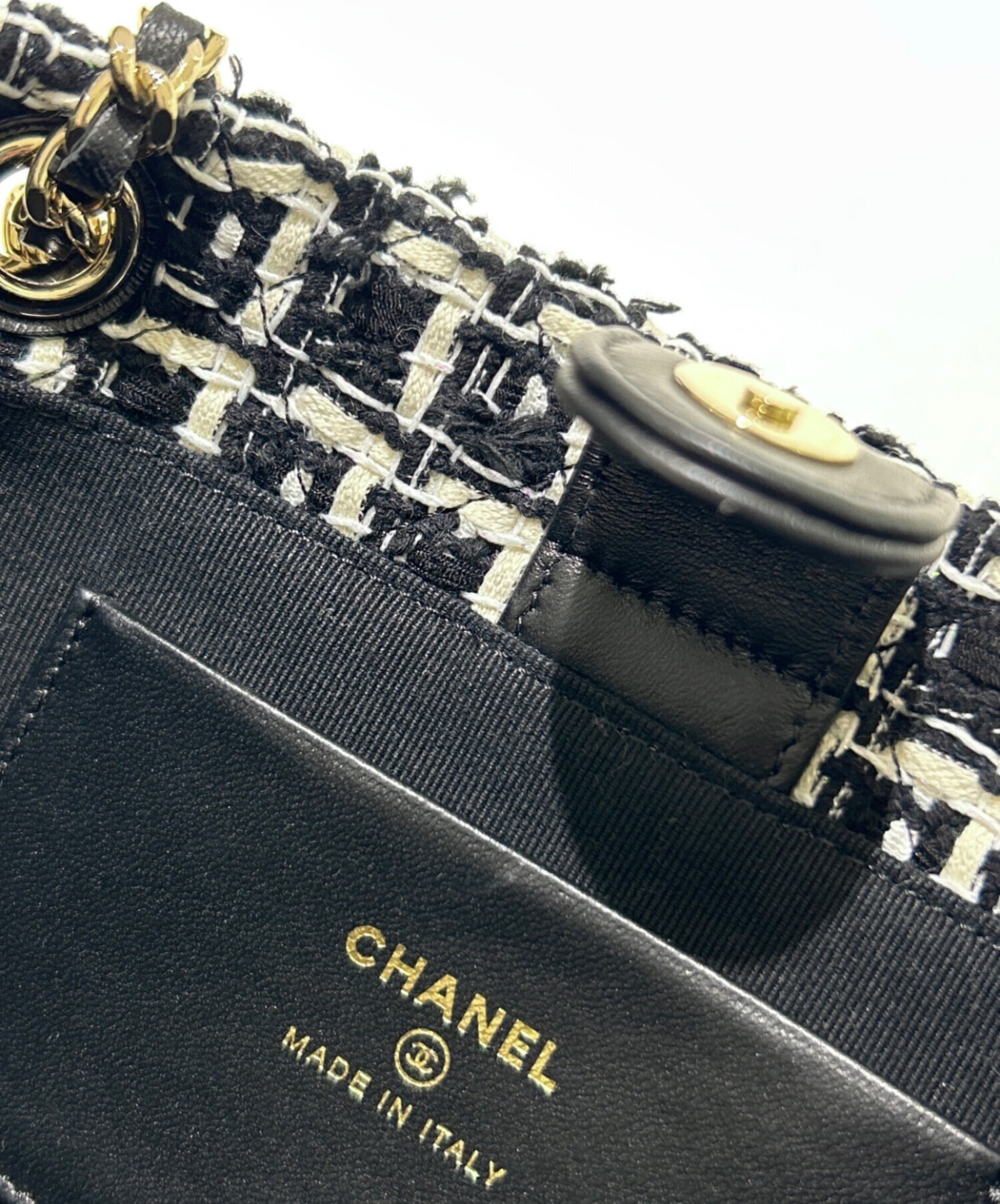 中古・古着通販】CHANEL (シャネル) Chain Tweed Bag/チェーンツイード