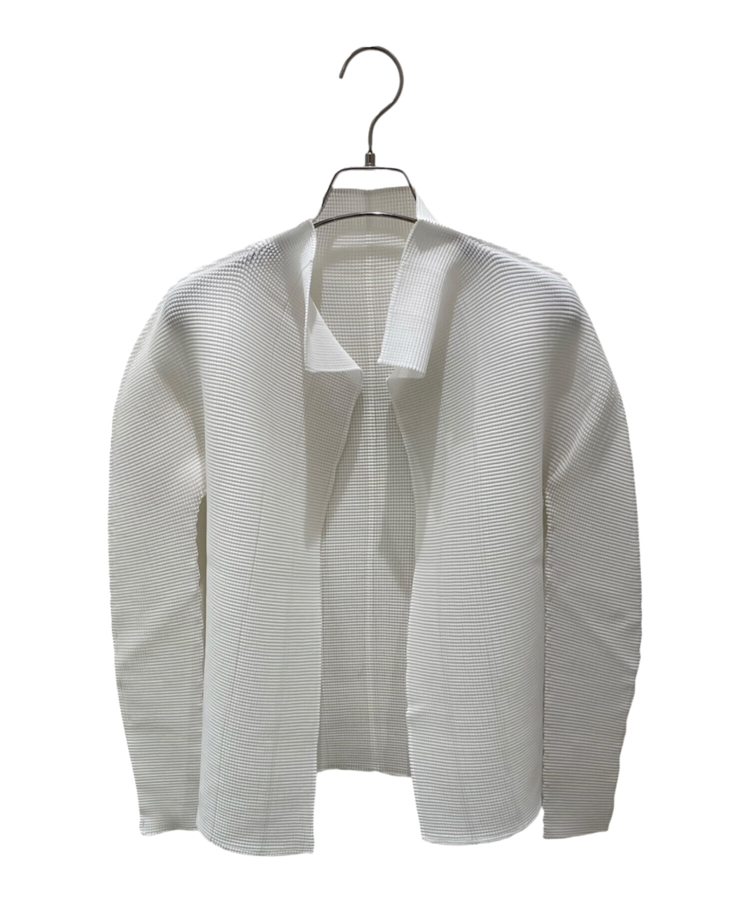 イッセイミヤケ　me 白いカーディガン 中古・古着通販】me ISSEY MIYAKE (ミーイッセイ ミヤケ) プリーツ長袖