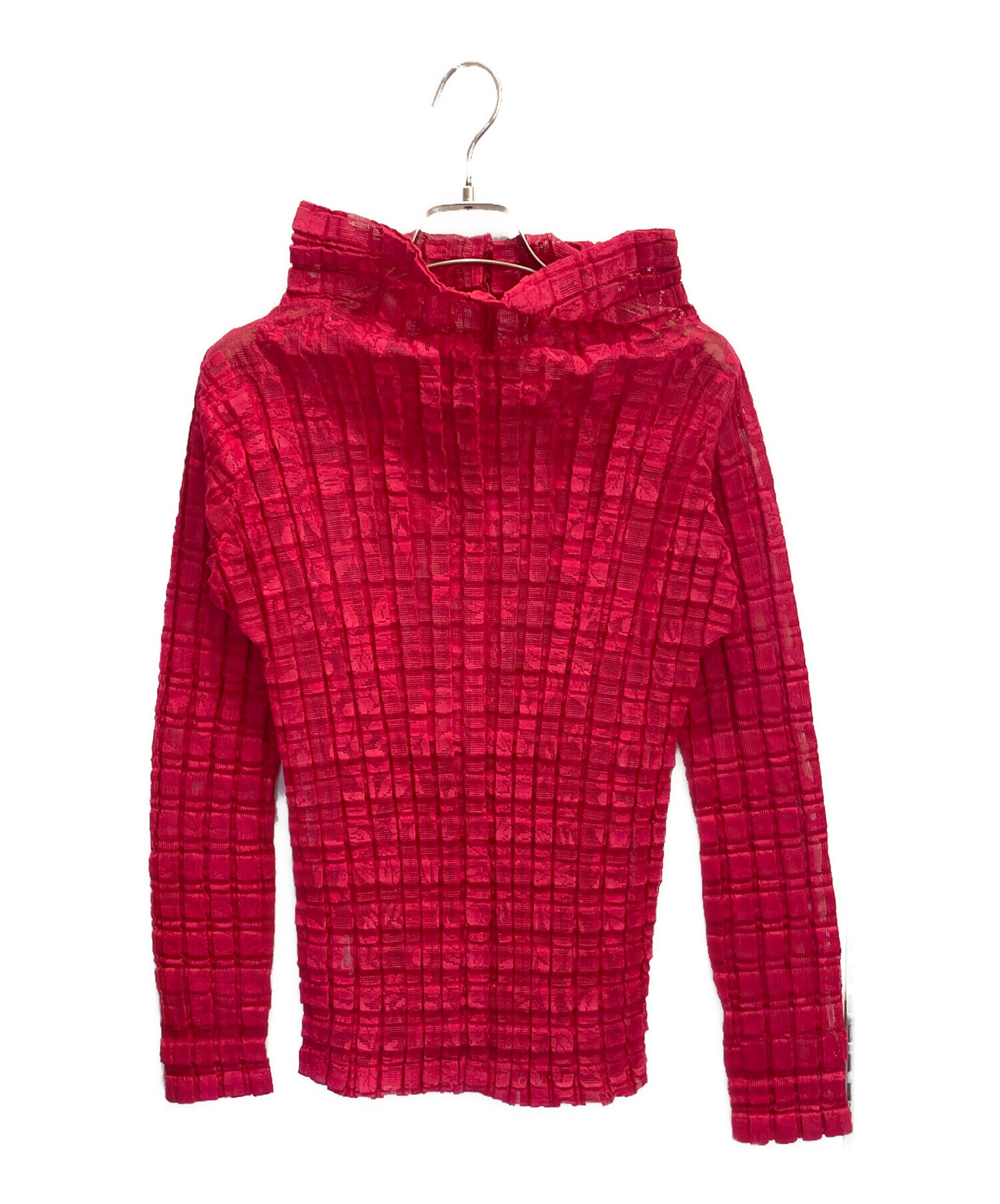 me ISSEY MIYAKE カーディガン(朱色) 中古・古着通販】me ISSEY MIYAKE (ミーイッセイ ミヤケ) プリーツ