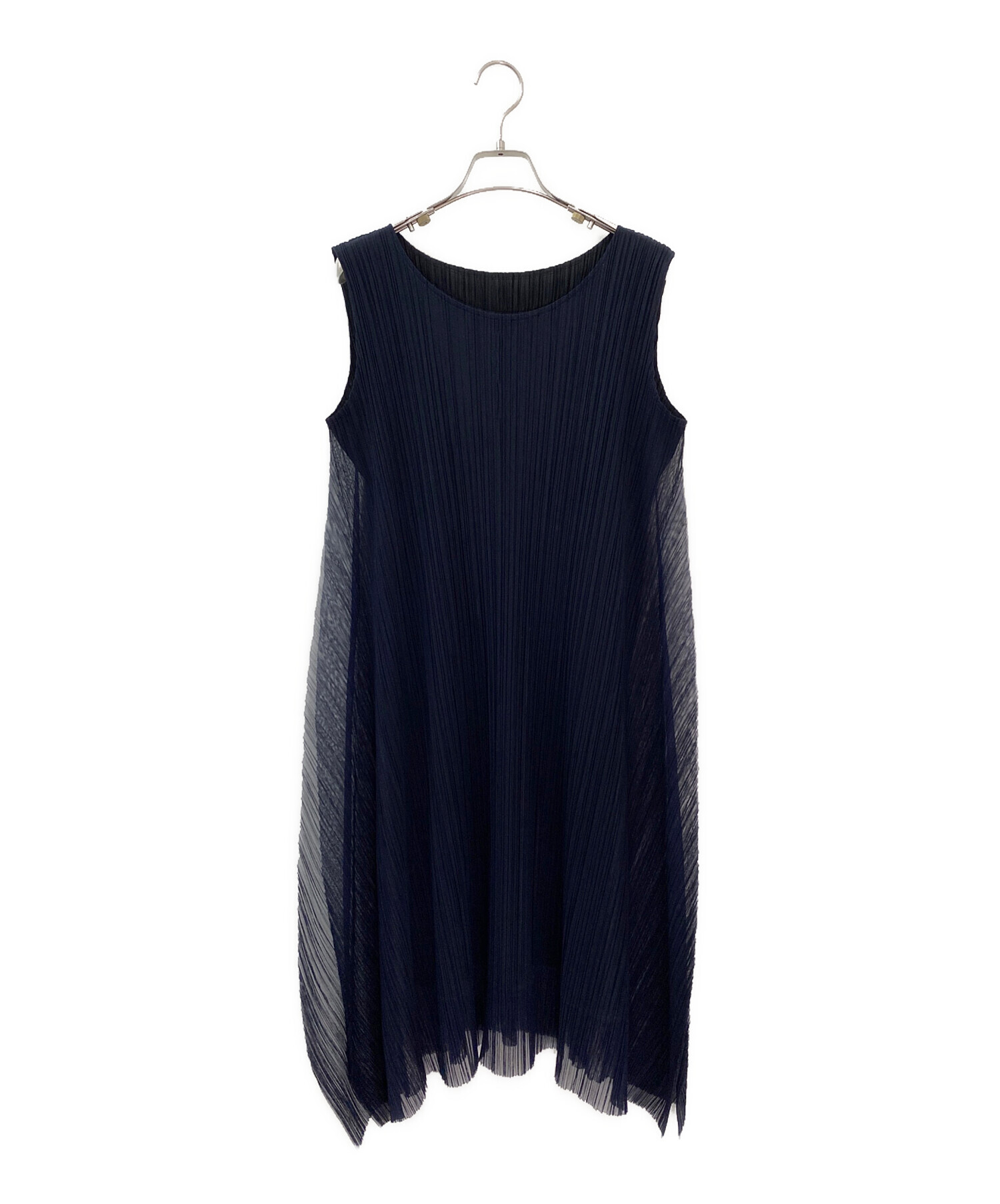 プリーツプリーズPLEATS PLEASEノースリーブ　トップス　紺 中古・古着通販】PLEATS PLEASE (プリーツプリーズ) ノースリーブ