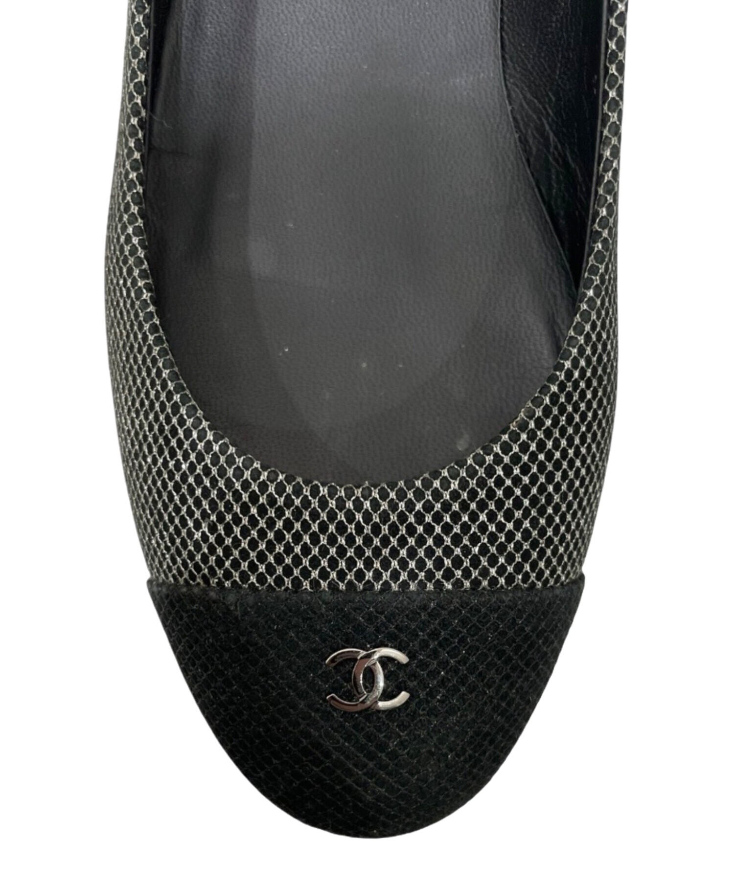 中古・古着通販】CHANEL (シャネル) CCロゴ キャップトゥ ツイード