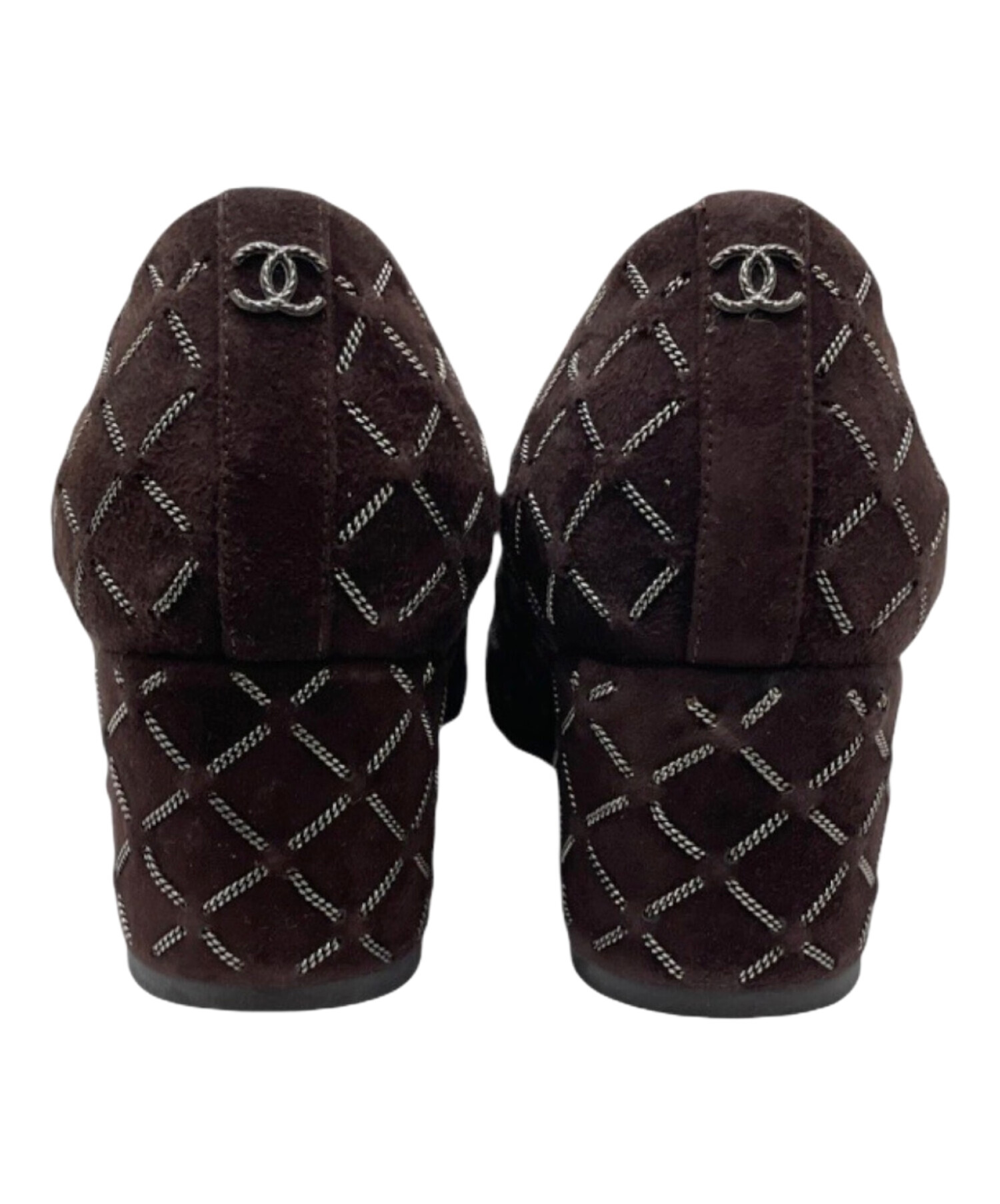 CHANEL/シャネル/ココマークパンプス/size35.5/スエード/黒 中古・古着通販】CHANEL (シャネル) ココマーク スエード チェーン