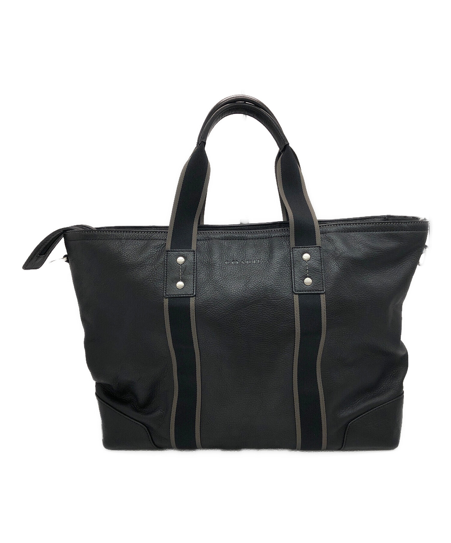 中古・古着通販】COACH (コーチ) ヘリテージトートバッグ ブラック