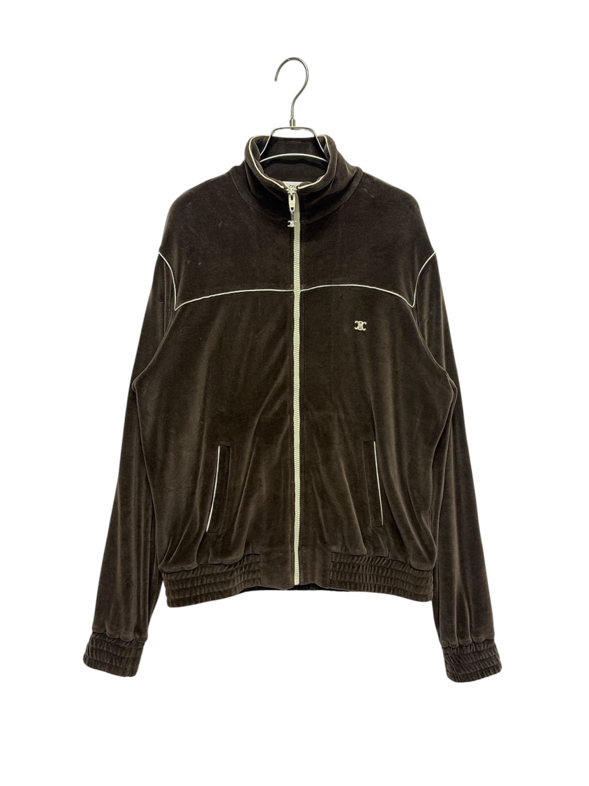 CELINE トラックジャケット ベロア ブラウン 中古・古着通販】CELINE (セリーヌ) ベルベットトラックジャケット