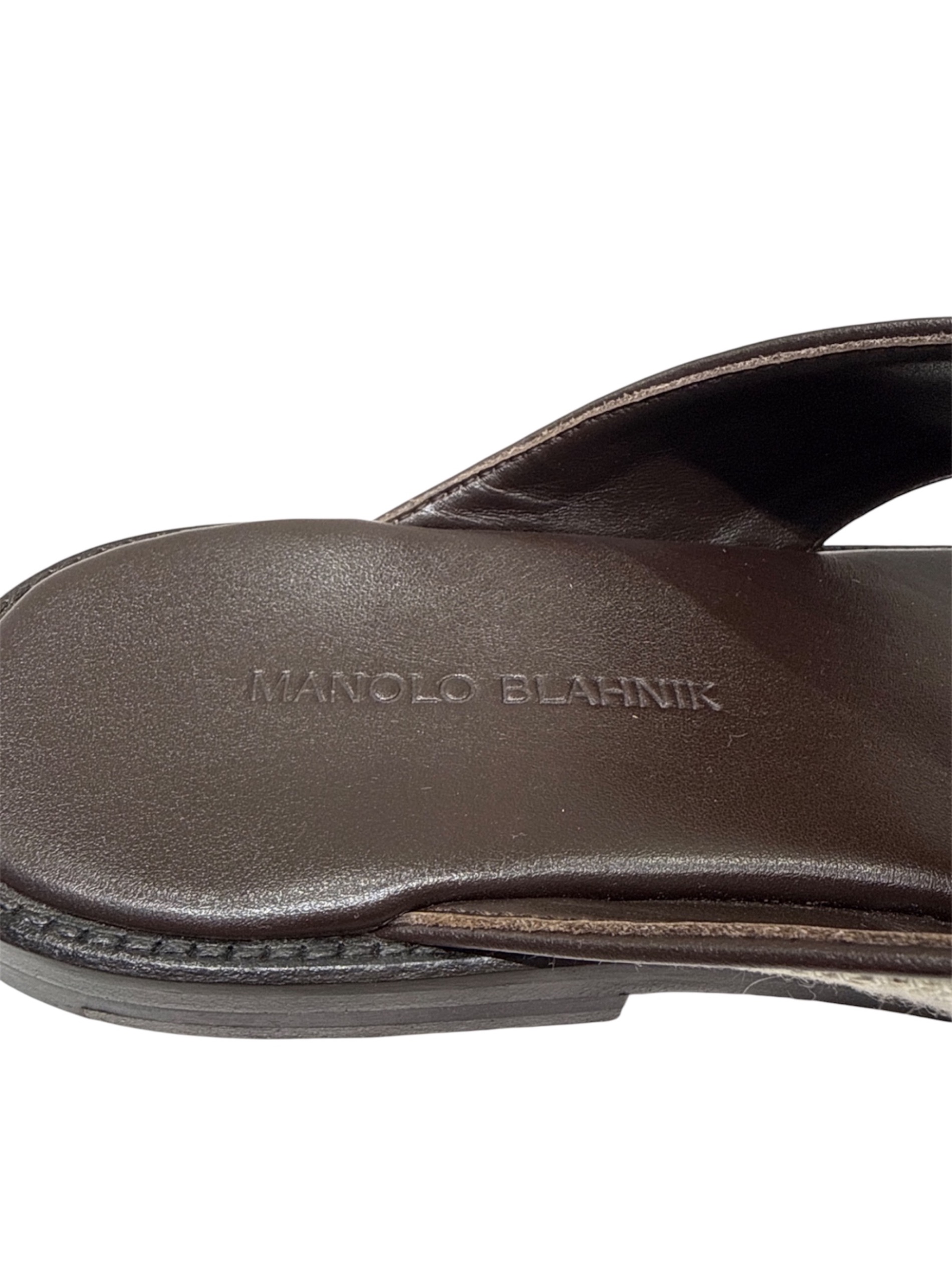 中古・古着通販】Manolo Blahnik (マノロ ブラニク) レザーサンダル