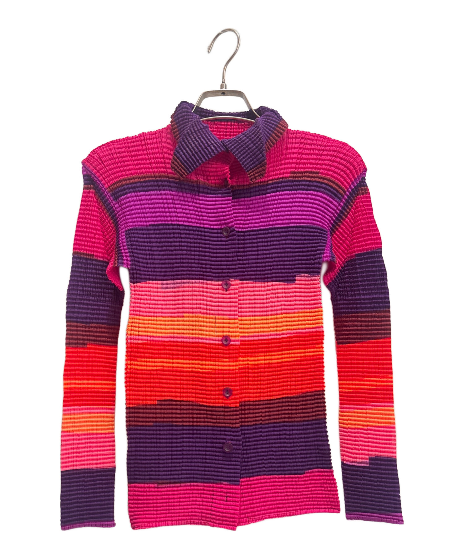 ISSEY MIYAKE イッセイミヤケ グラデーション　チェック　シャツ 中古・古着通販】ISSEY MIYAKE (イッセイミヤケ) ボーダー