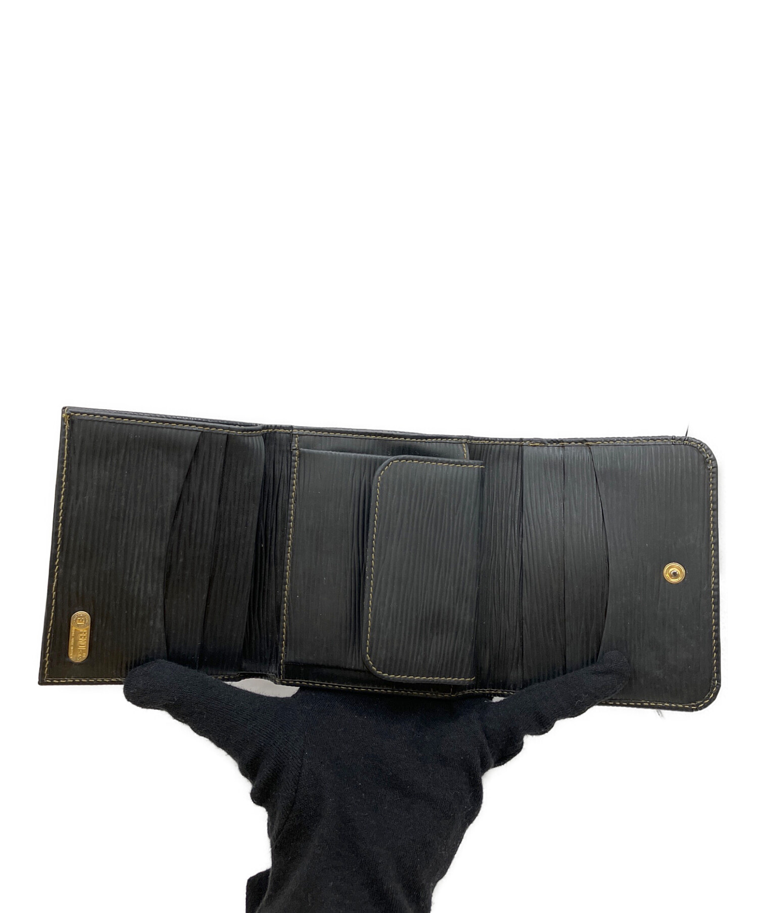 中古・古着通販】FENDI (フェンディ) 3つ折り財布 ズッカ ブラック