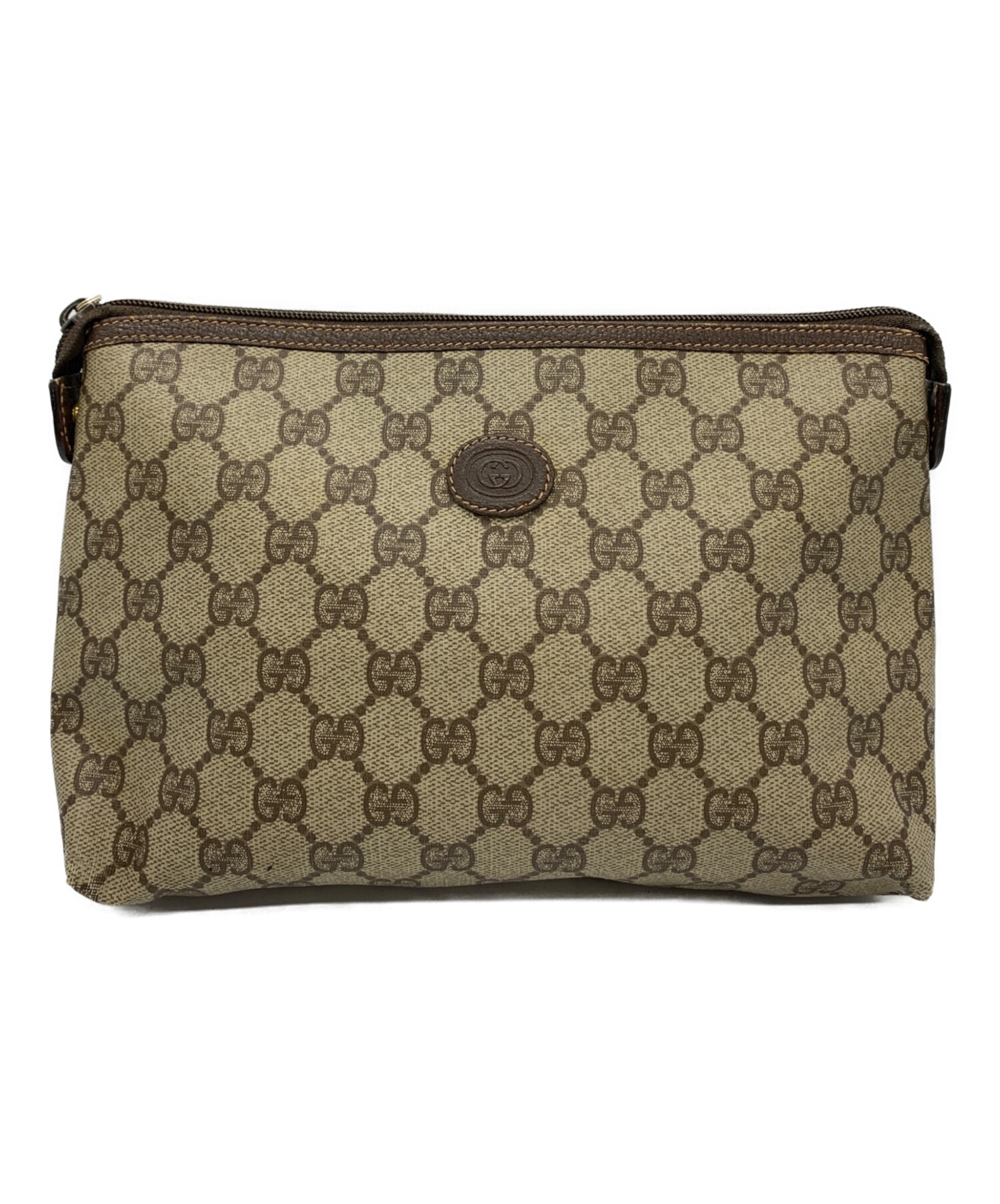 中古・古着通販】GUCCI (グッチ) OLDGUCCI GGセカンドバッグ ブラウン 