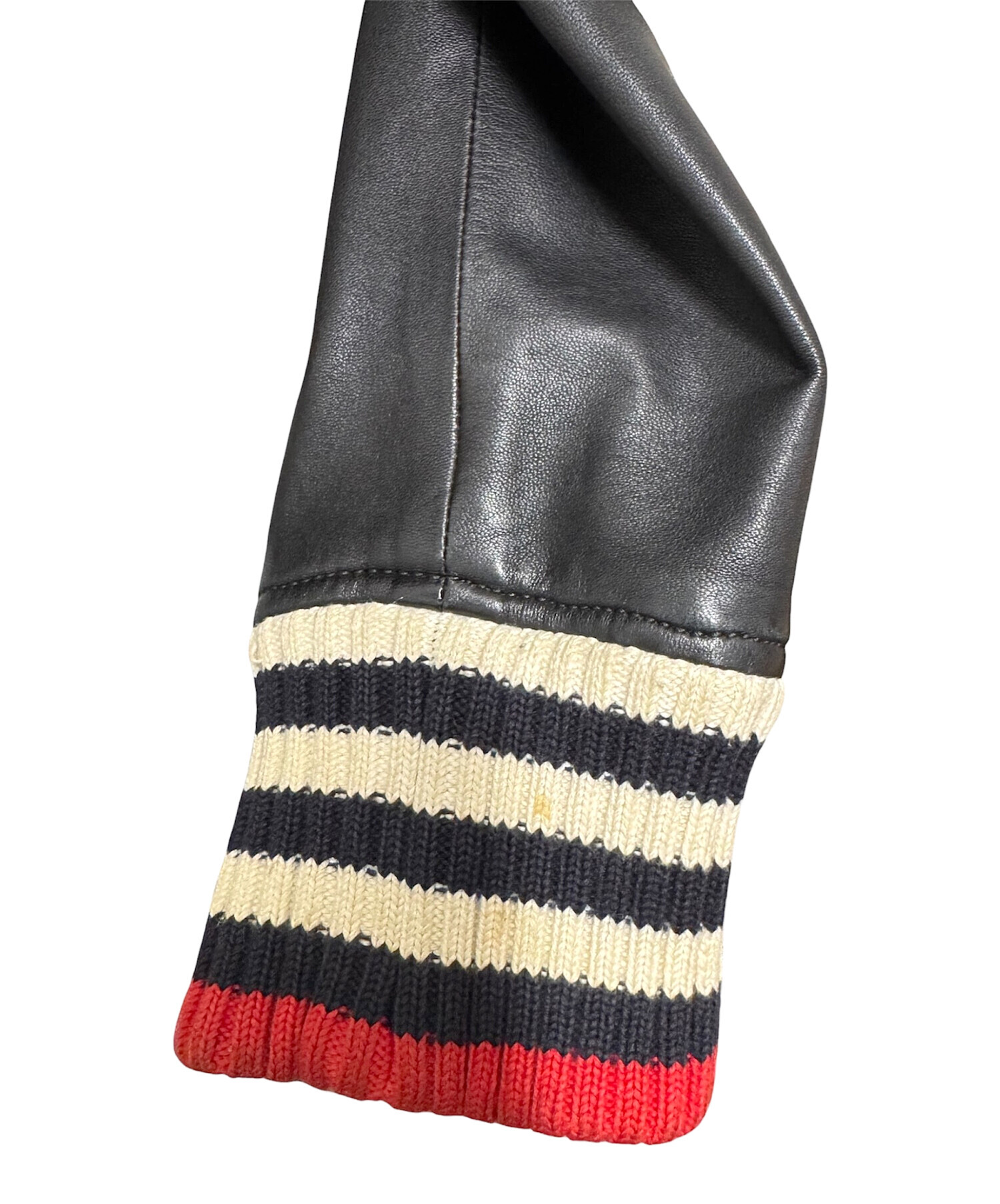 中古・古着通販】GUCCI (グッチ) グッチボウ付きレザーボンバー