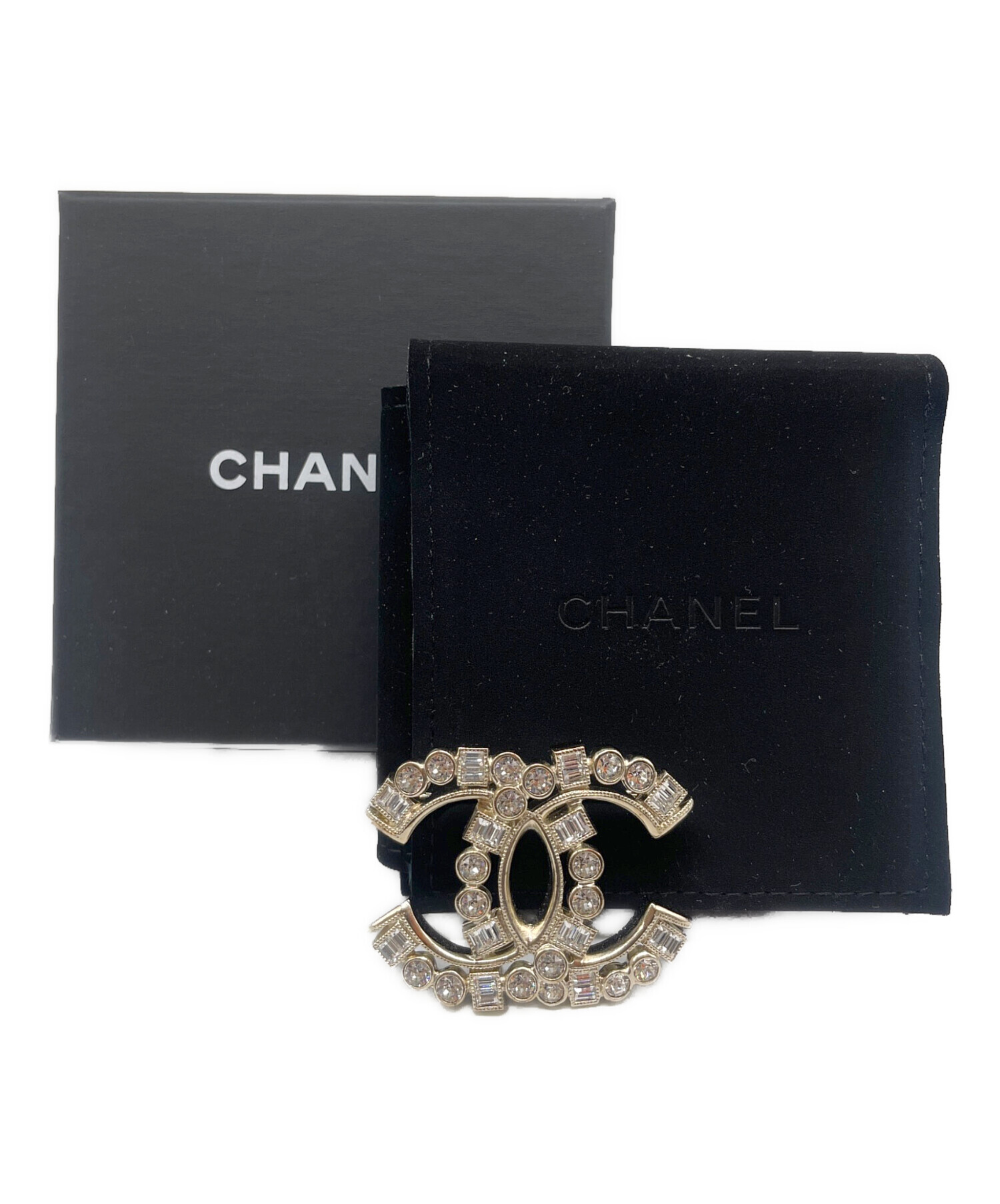 中古・古着通販】CHANEL (シャネル) 22AW CC Logo Rhinestone Brooch
