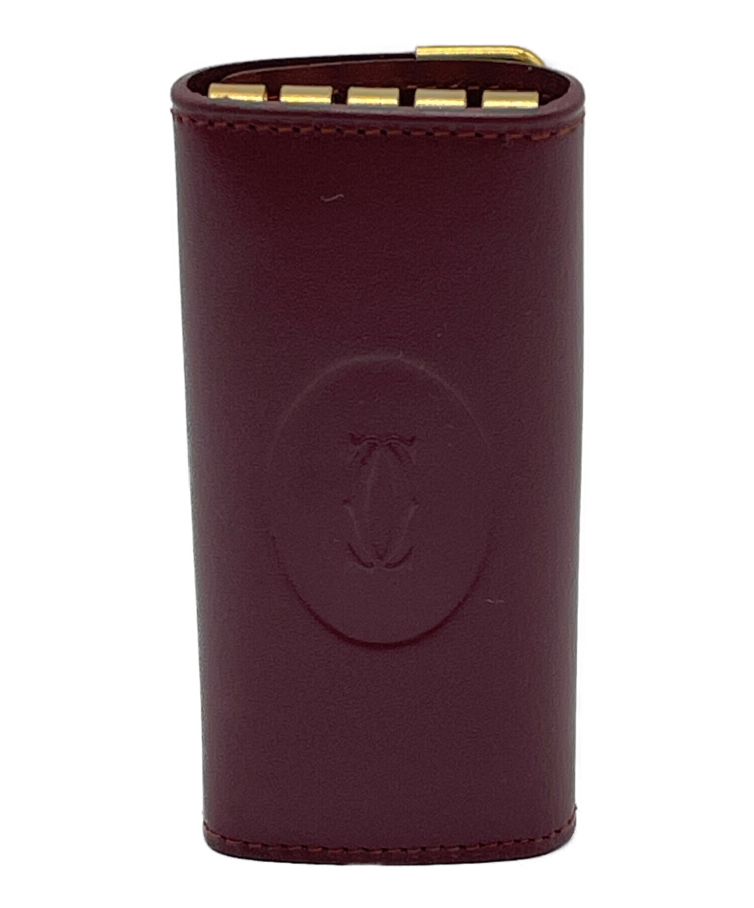 Cartier レザー ケース ボルドー 中古・古着通販】Cartier (カルティエ) キーケース ボルドー｜ブランド