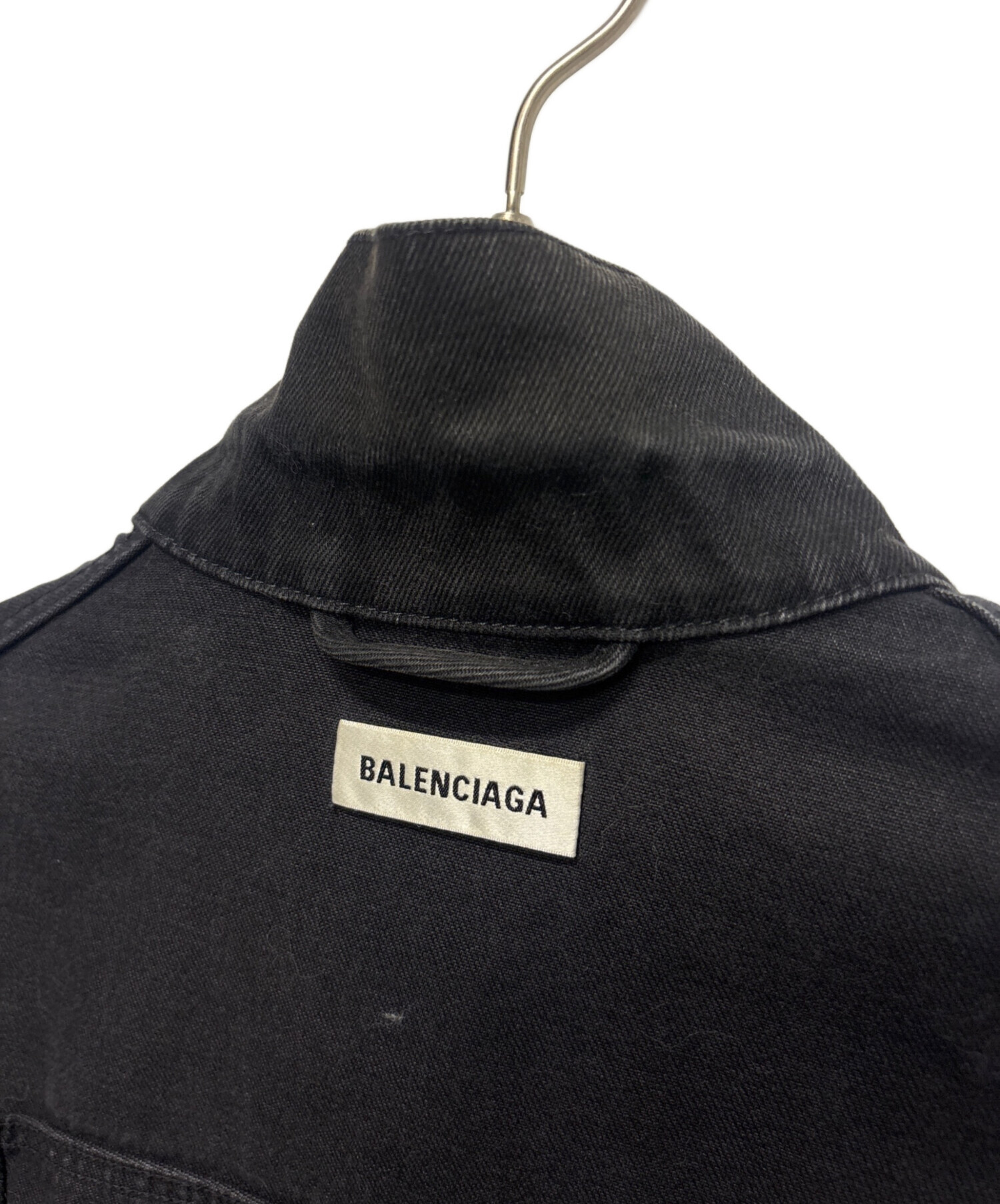 BALENCIAGA ブラックデニムジャケット 34 中古・古着通販】BALENCIAGA (バレンシアガ) ブラックデニムジャケット