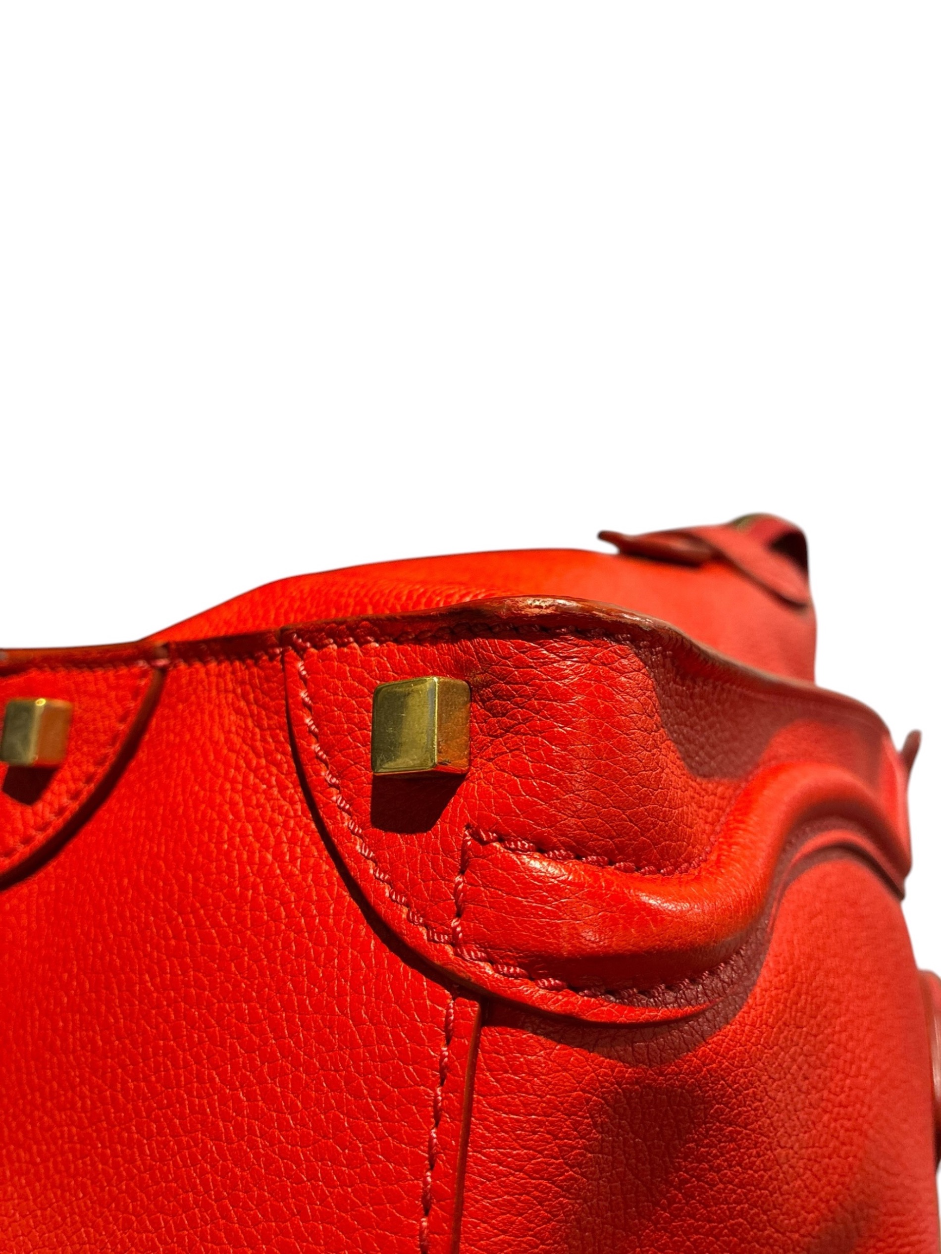 ☆CELINE ハンドバッグ 中古・古着通販】CELINE (セリーヌ) ハンドバッグ レッド サイズ