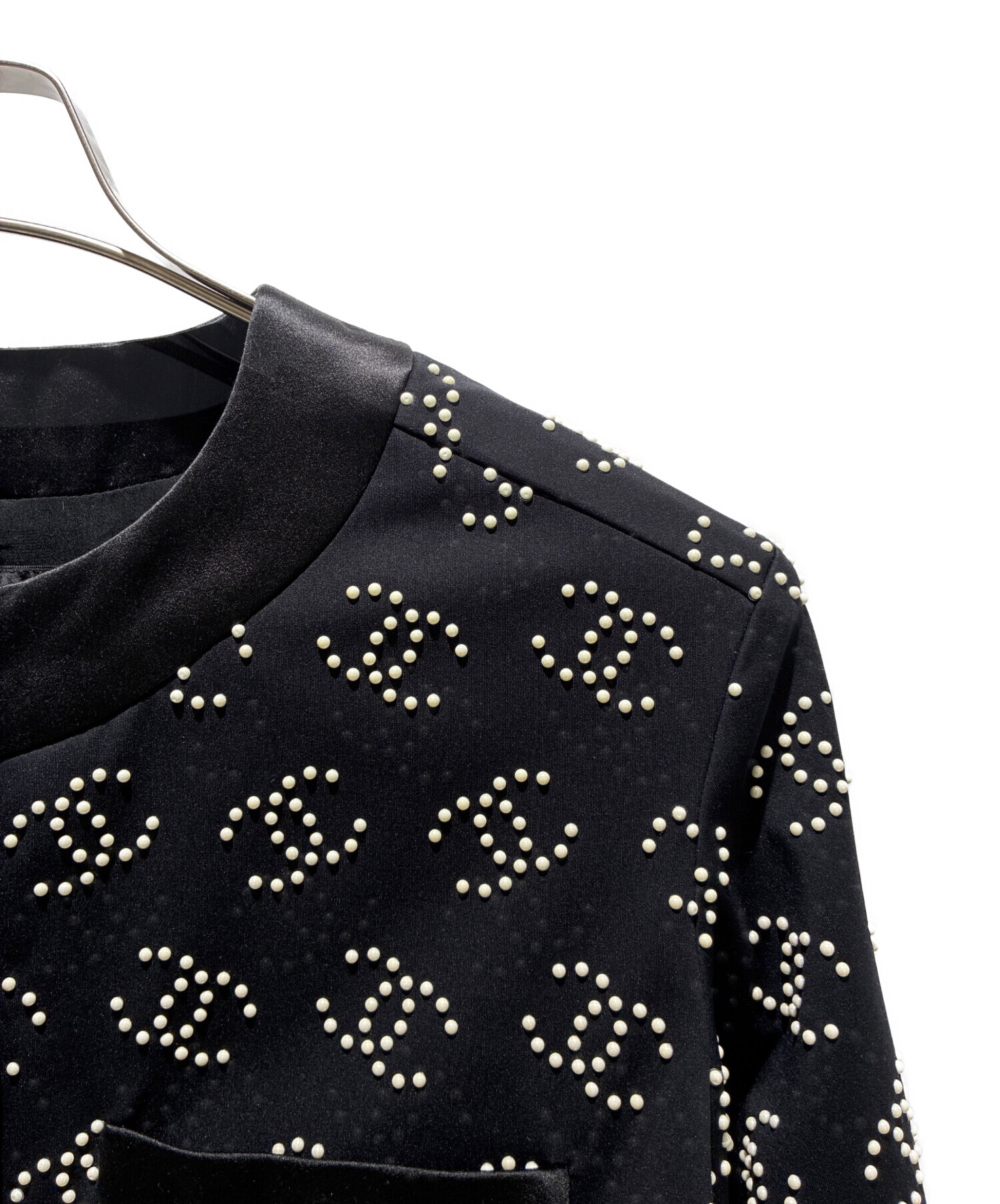 中古・古着通販】CHANEL (シャネル) Faux Pearl Coco Mark Collarless