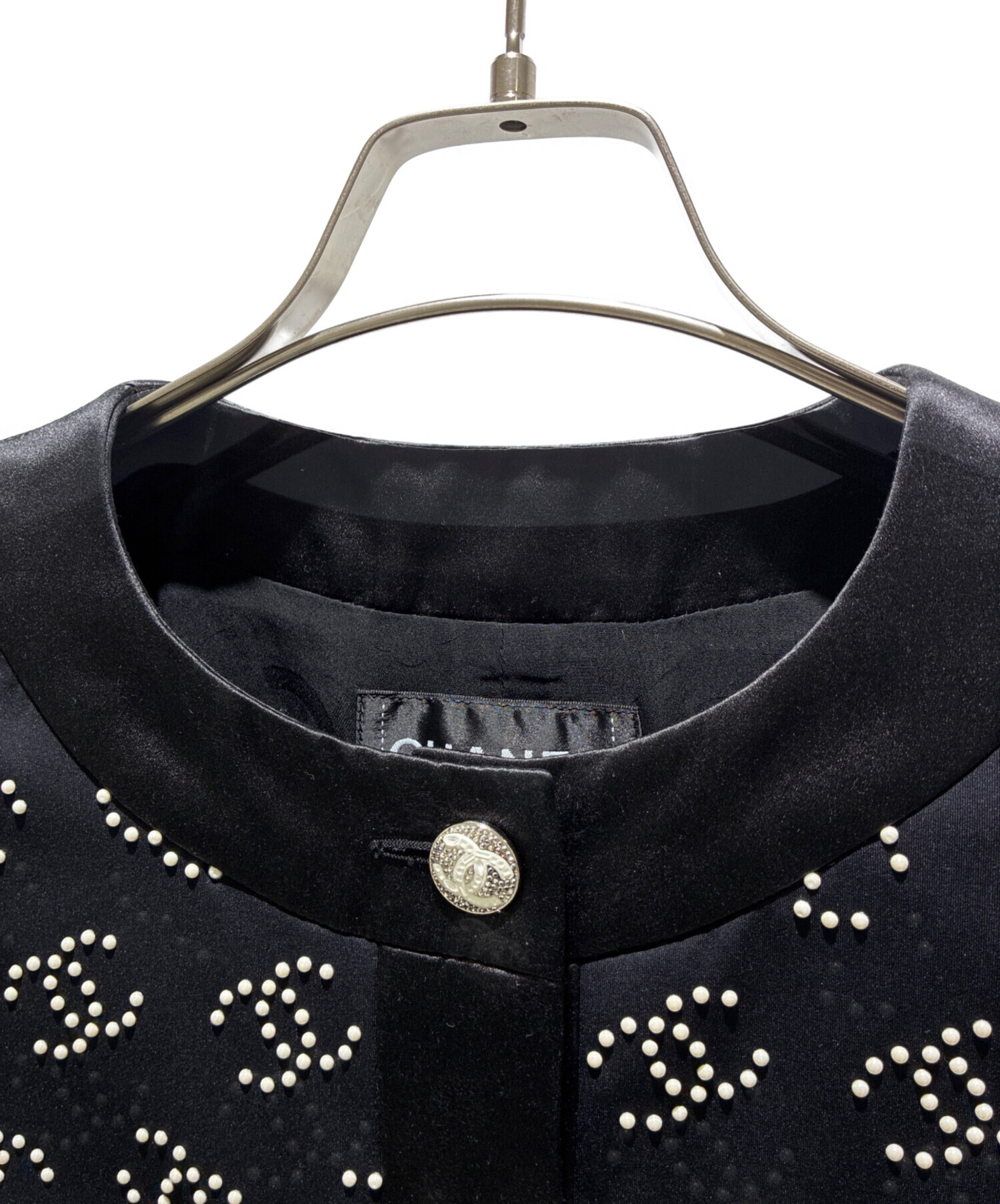 中古・古着通販】CHANEL (シャネル) Faux Pearl Coco Mark Collarless