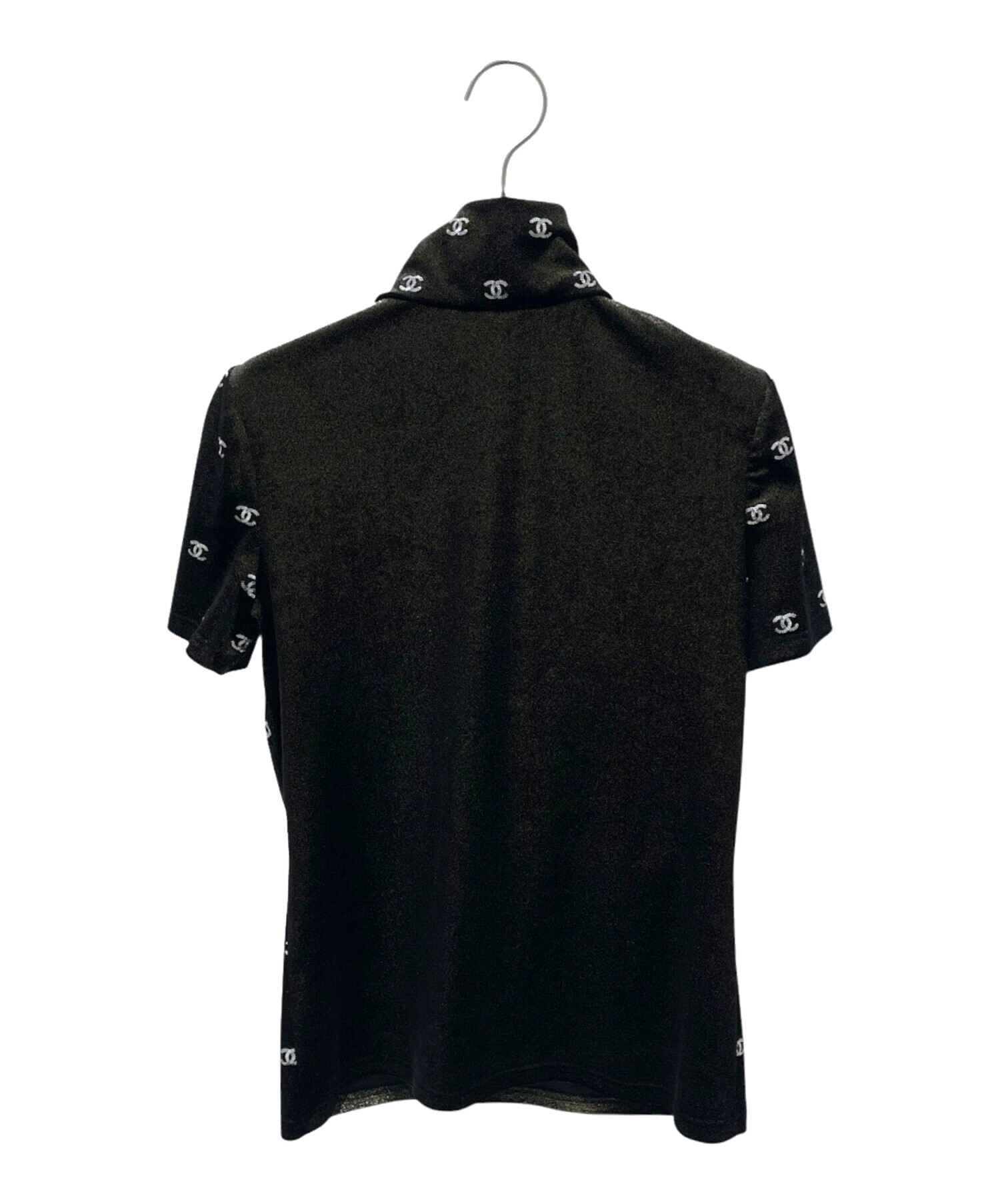 中古・古着通販】CHANEL (シャネル) ベロアハーフジップ半袖カットソー