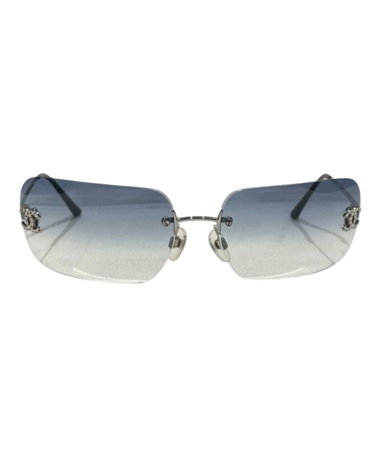 CHANEL シャネル 度なし リムレス シールドサングラス 90s 中古・古着通販】CHANEL (シャネル) リムレス サングラス ブラック