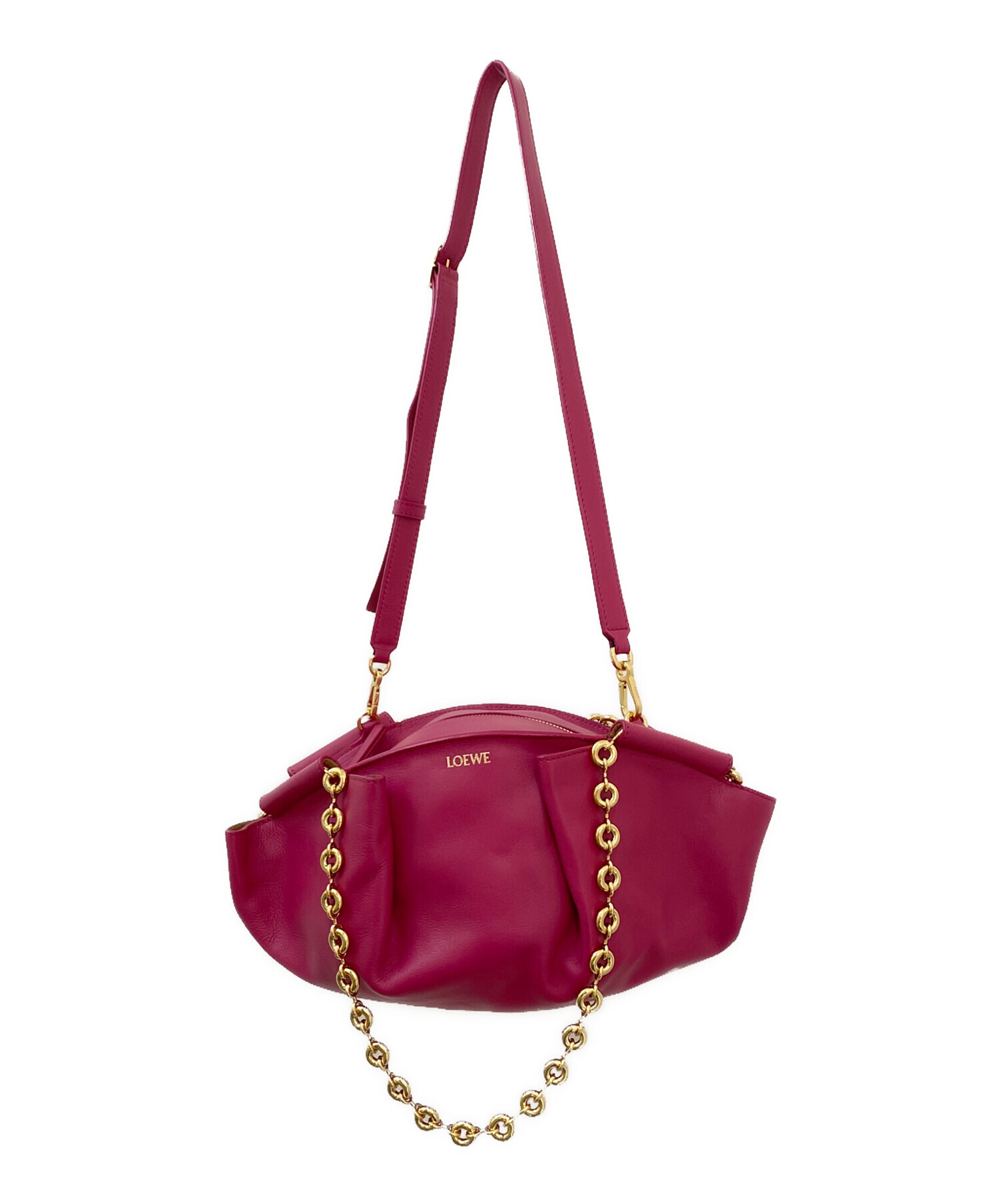 中古・古着通販】LOEWE (ロエベ) パセオバッグ ショッキングピンク