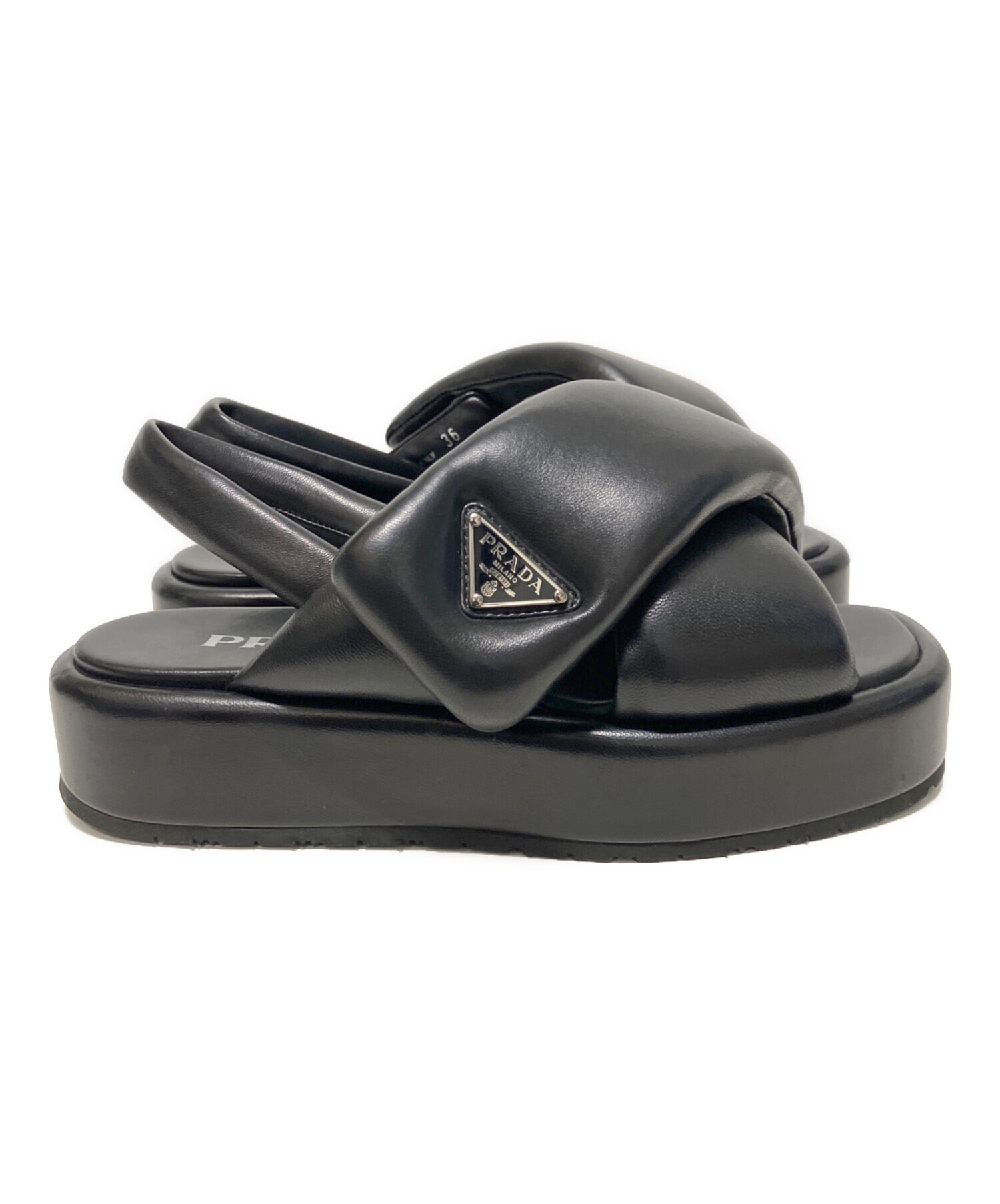 中古・古着通販】PRADA (プラダ) パデッドナッパレザーサンダル
