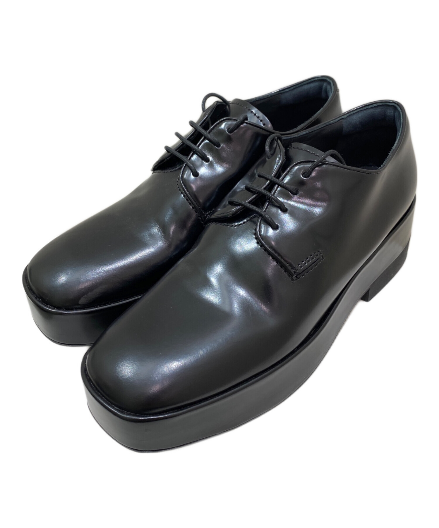 中古・古着通販】PRADA (プラダ) 厚底ローファー ブラック サイズ:37