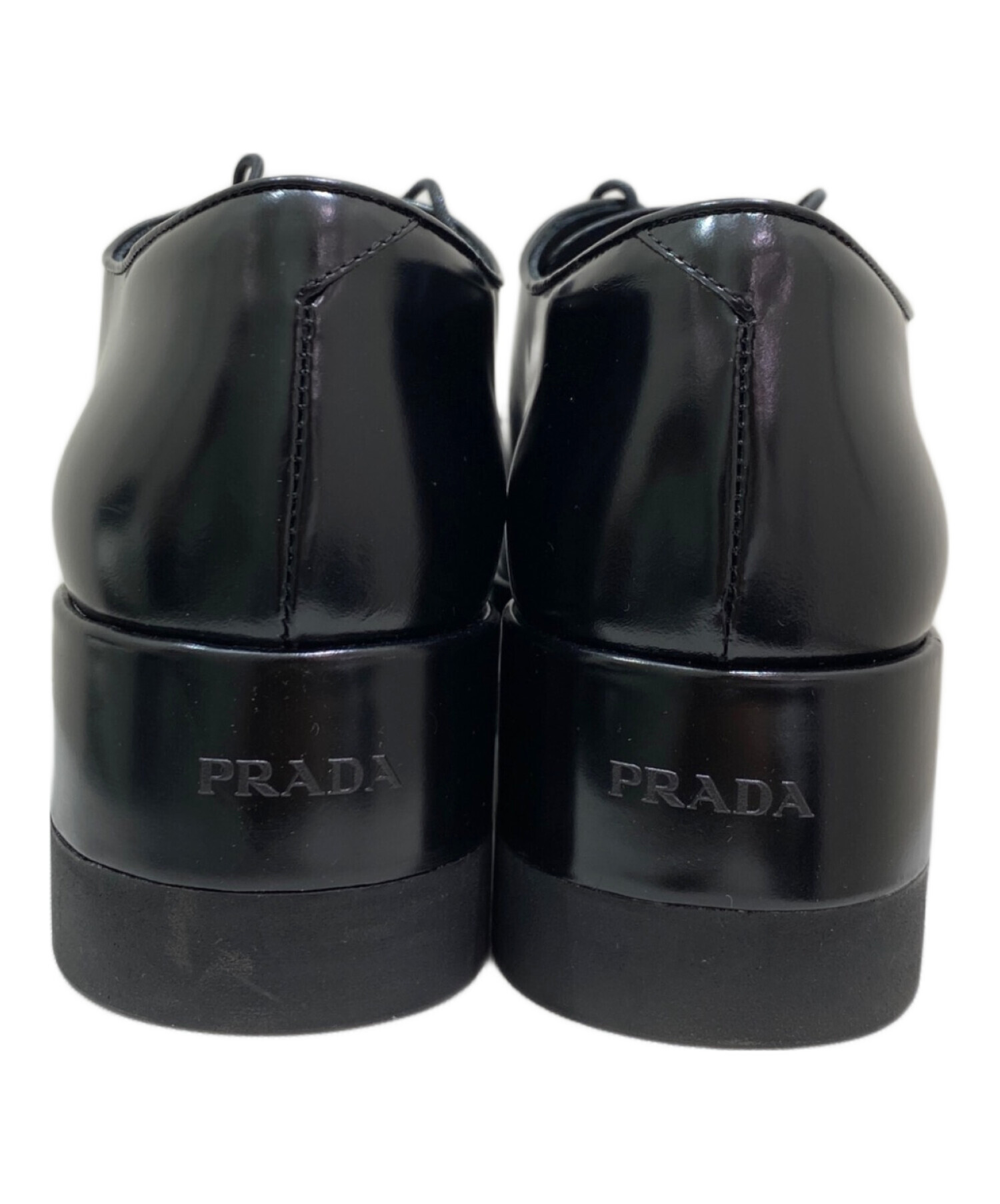 中古・古着通販】PRADA (プラダ) 厚底ローファー ブラック サイズ:37