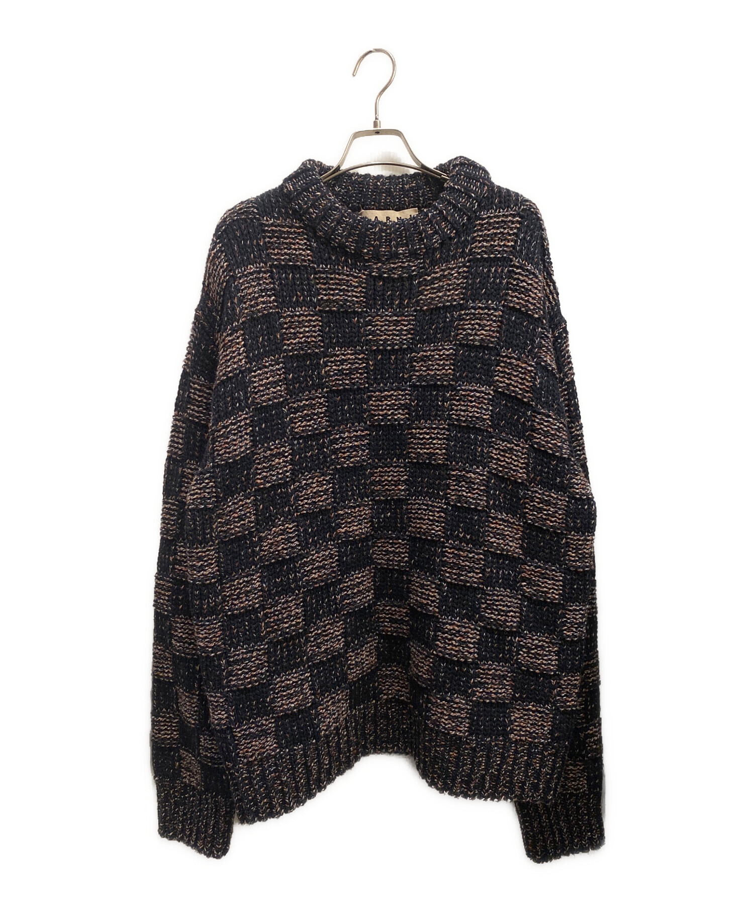 Marni チェック総柄ニット 中古・古着通販】MARNI (マルニ) チェック織りニット グレー サイズ:50