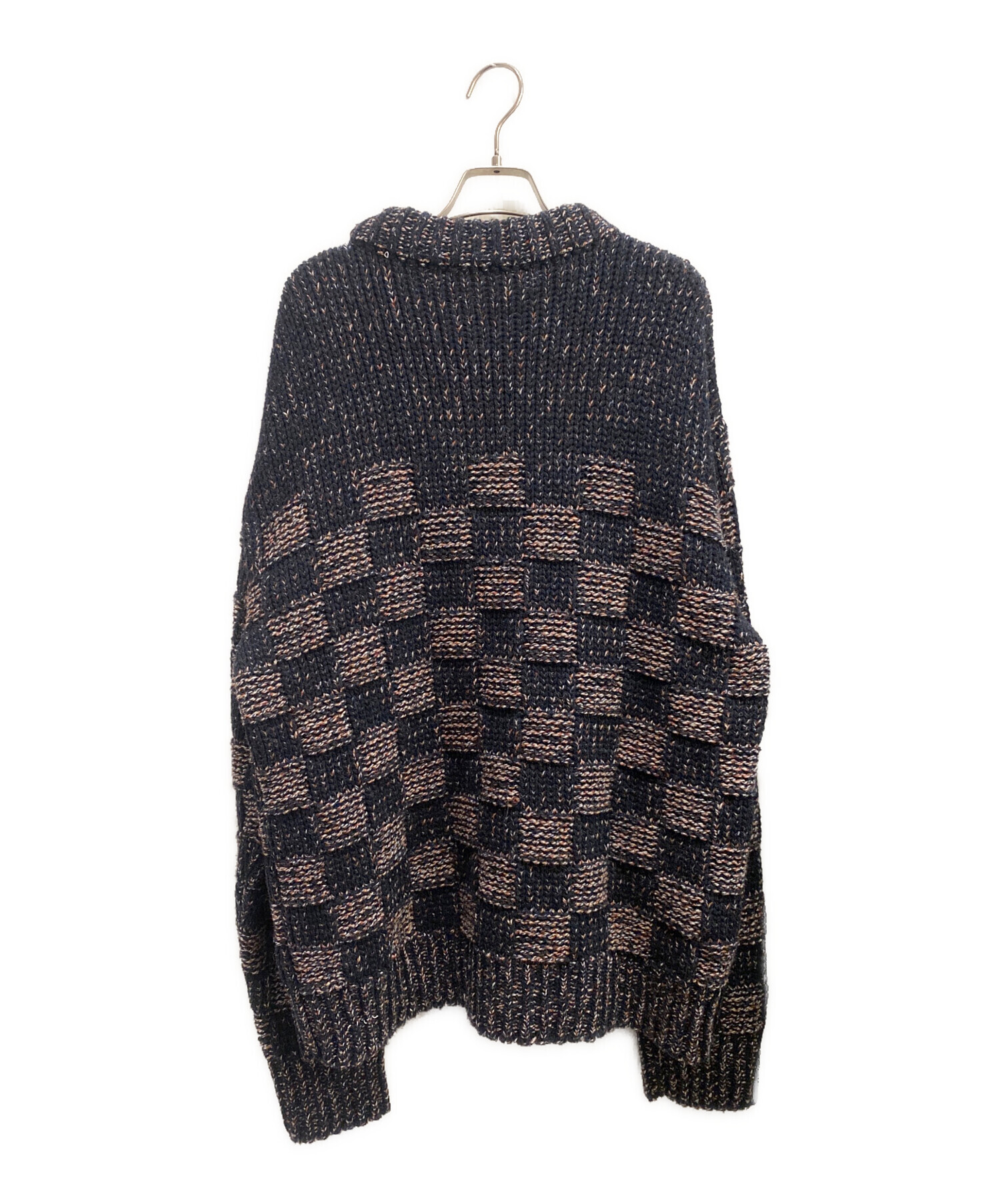 Marni チェック総柄ニット 中古・古着通販】MARNI (マルニ) チェック織りニット グレー サイズ:50