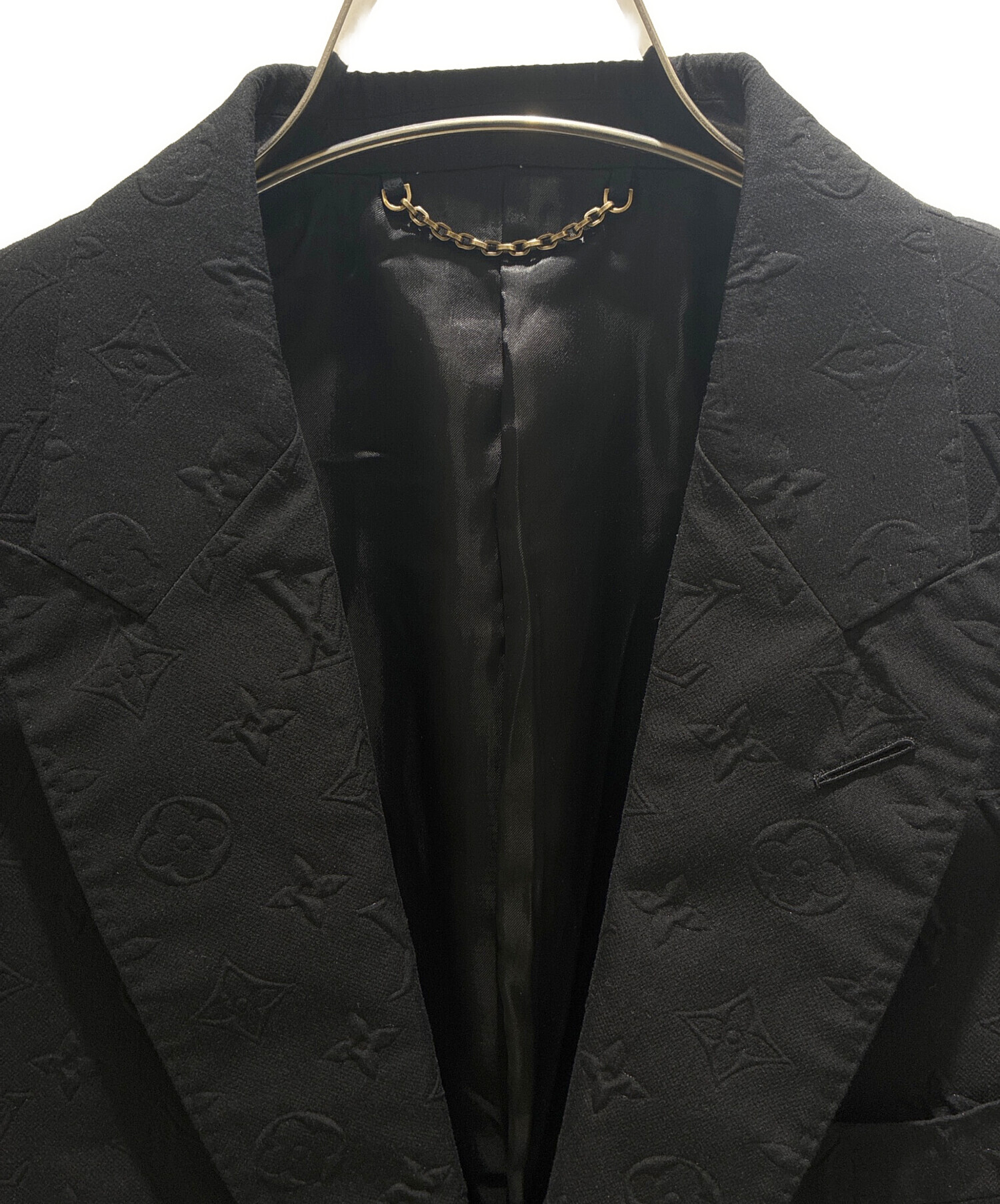 Louis Vuitton モノグラム テーラードジャケット スーツ ブラック 中古・古着通販】LOUIS VUITTON (ルイ ヴィトン) Embossed Monogram 2