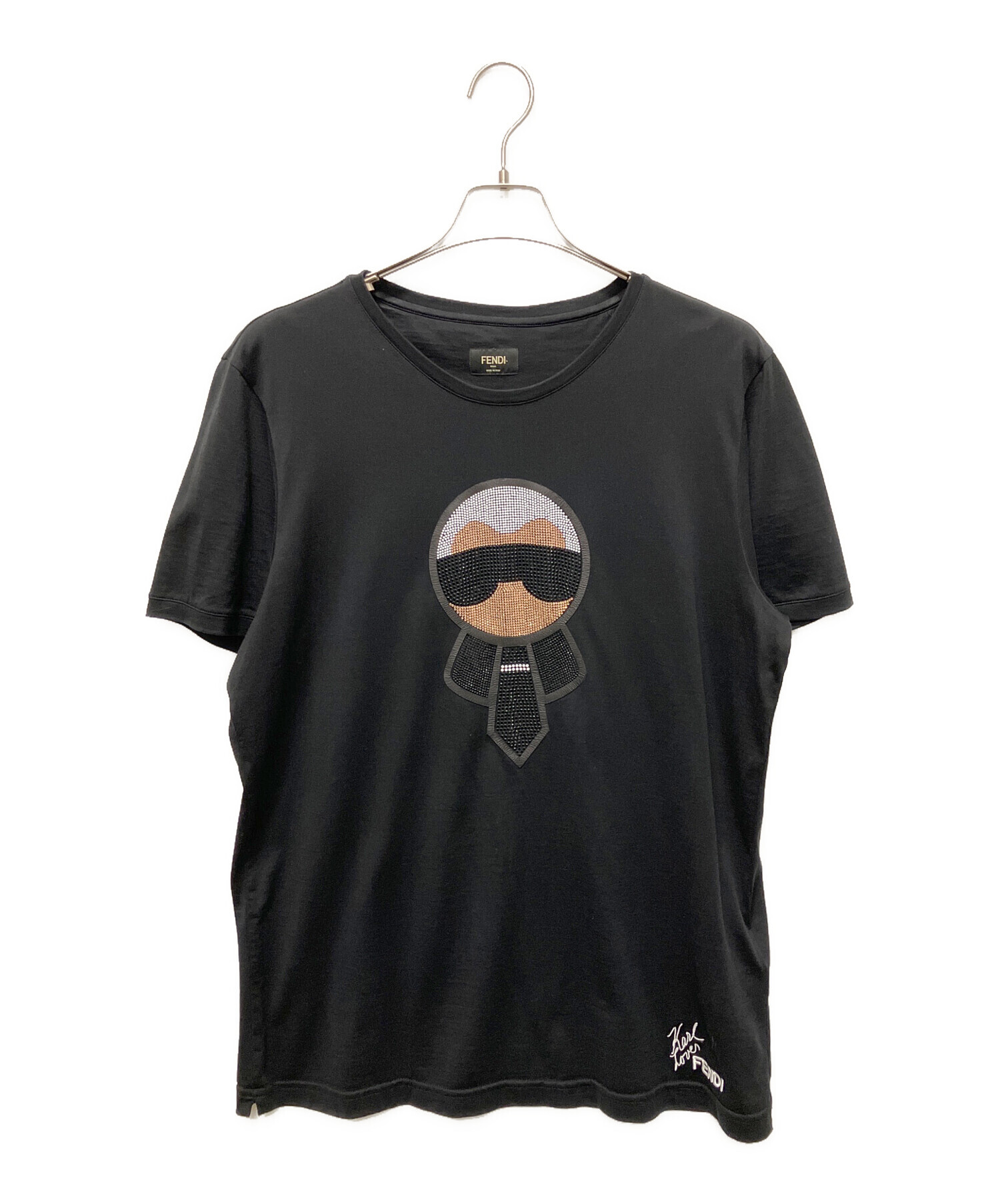 中古・古着通販】FENDI (フェンディ) プリントTシャツ ブラック サイズ