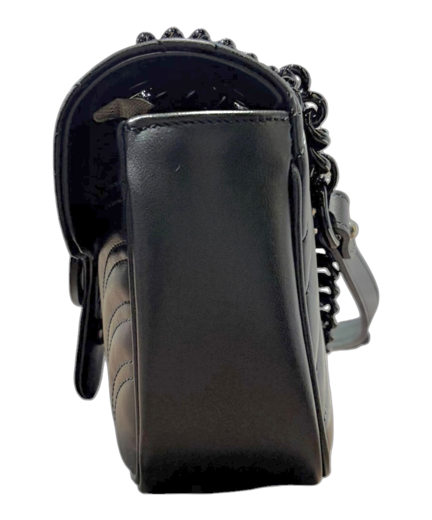 GUCCI キルティング ショルダーバッグ ブラック 中古・古着通販】GUCCI (グッチ) GGマーモントシェブロン キルティング