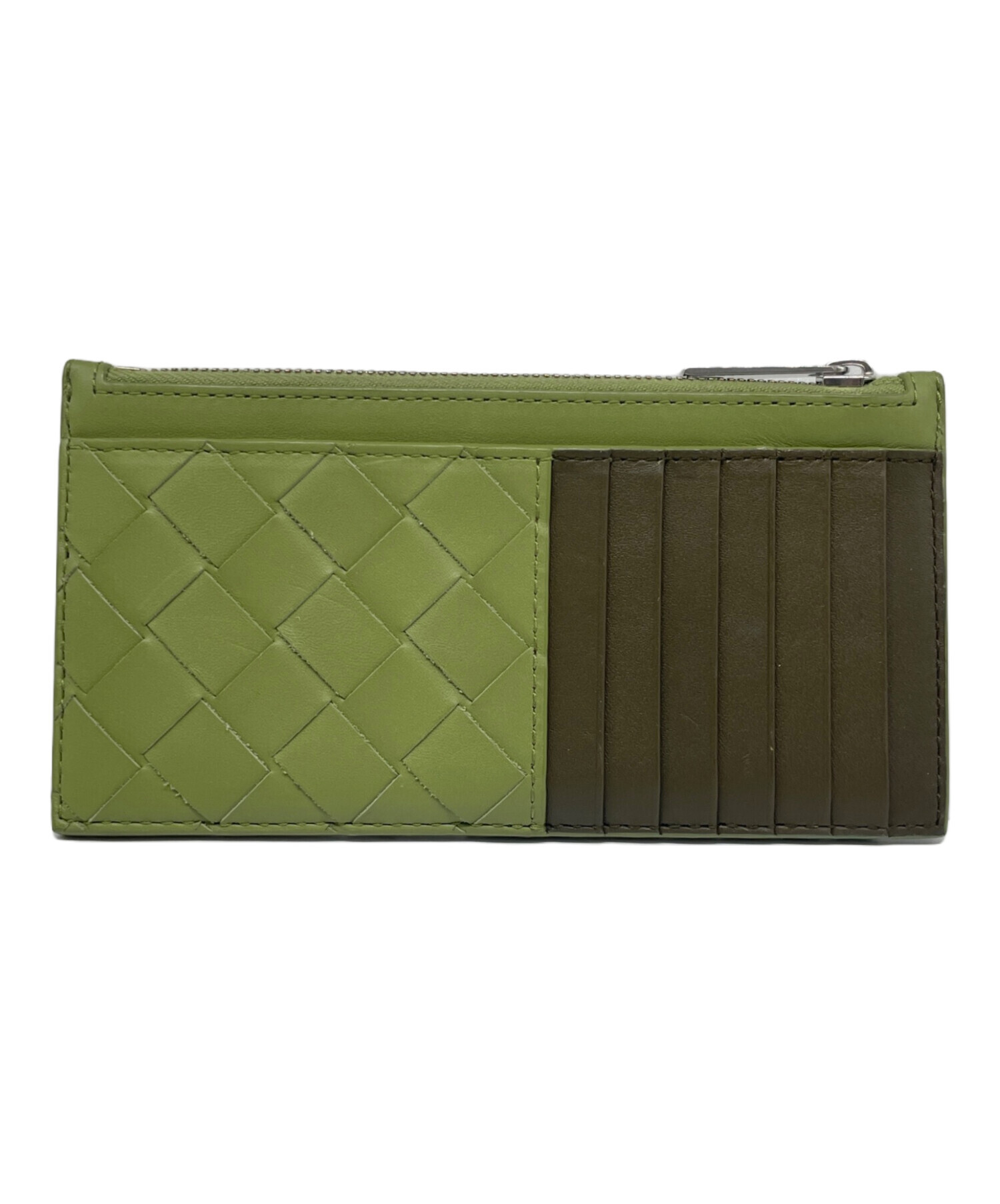 ボッテガヴェネタ ケース 小銭入れ 財布 イントレチャート グリーン 緑 中古・古着通販】BOTTEGA VENETA (ボッテガベネタ) 小銭入れカード