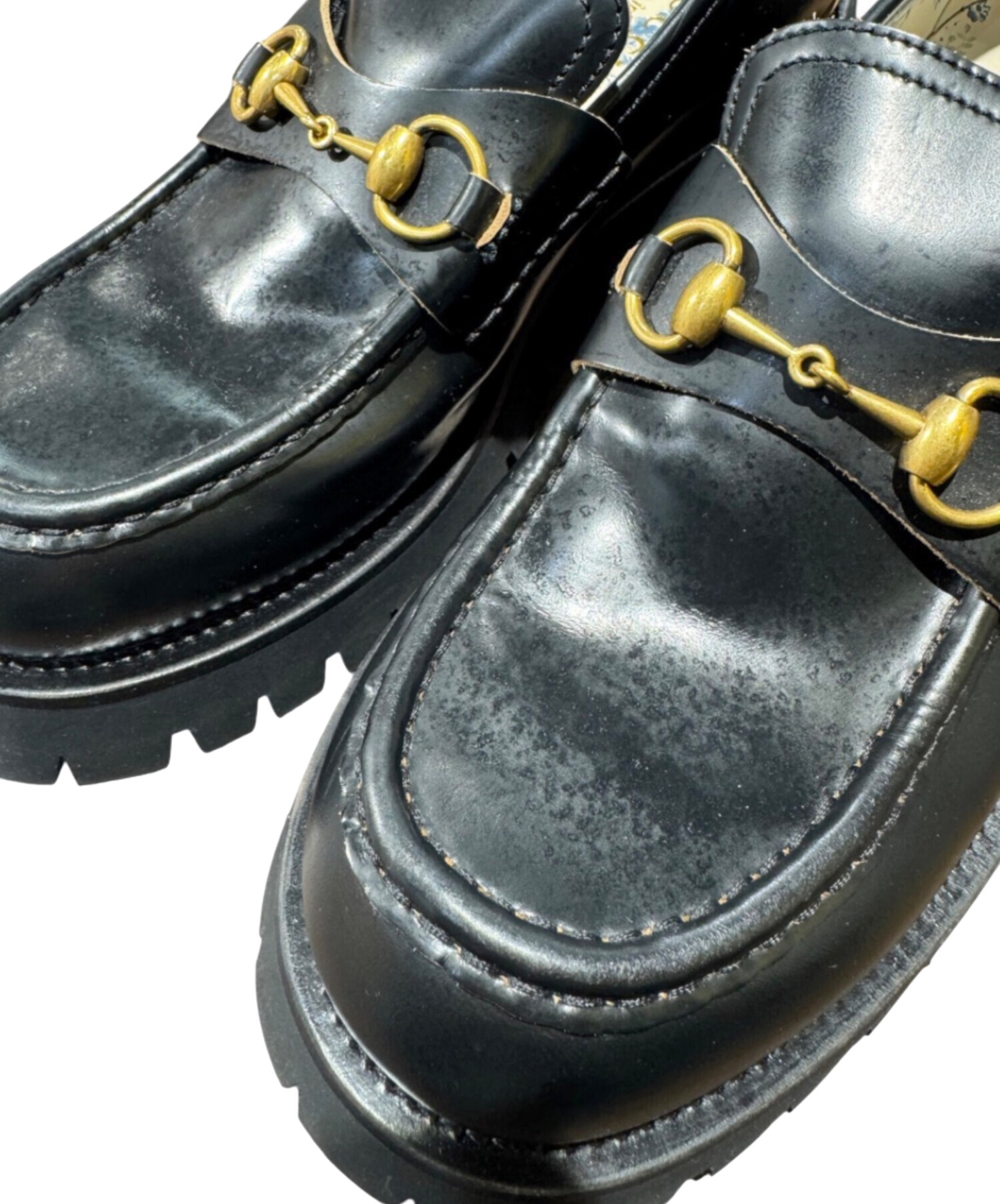 中古・古着通販】GUCCI (グッチ) ホースビットローファー ブラック