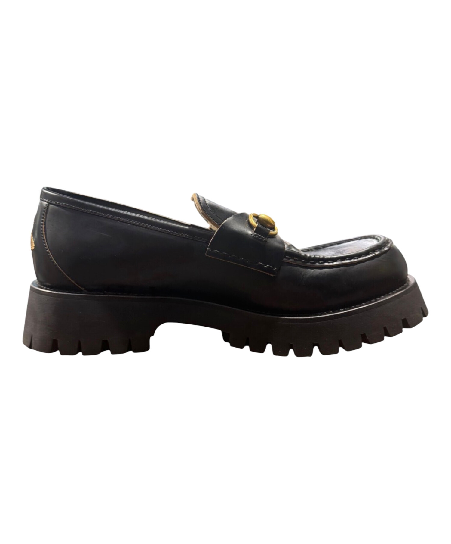 中古・古着通販】GUCCI (グッチ) ホースビットローファー ブラック