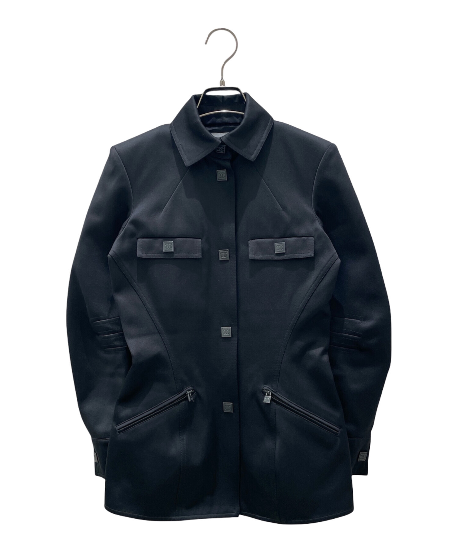 CHANEL シャネル ココマーク ブラックジャケット ヴィンテージ 中古・古着通販】CHANEL (シャネル) ココマークボタン ジャケット