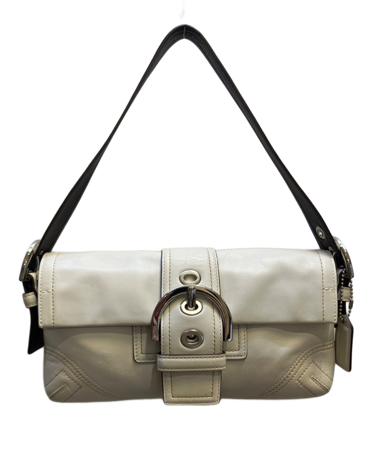 中古・古着通販】COACH (コーチ) ワンショルダーバッグ アイボリー 