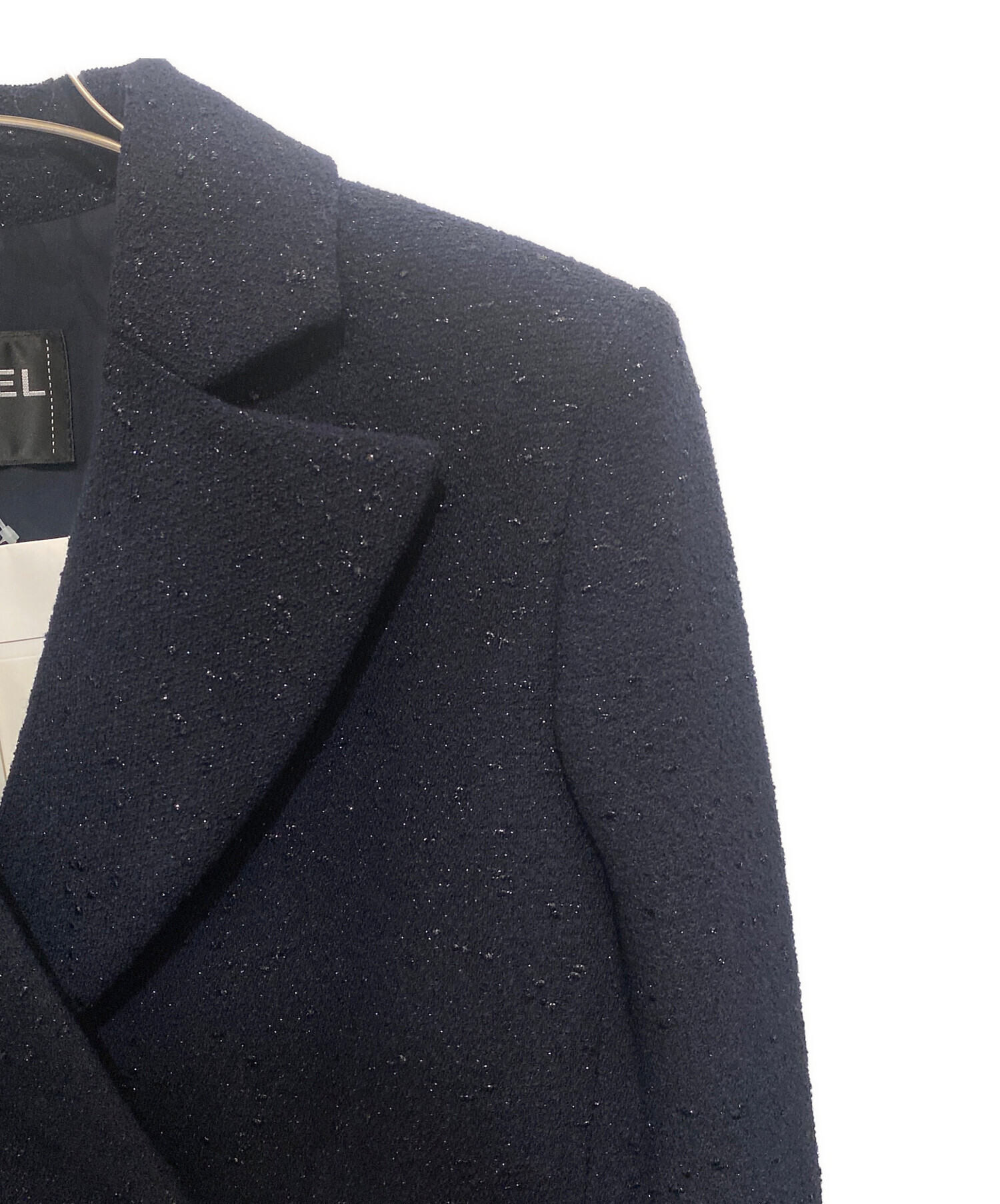 【正規品美品】CHANEL ネイビー テーラードジャケット34 中古・古着通販】CHANEL (シャネル) ダブル テーラードジャケット