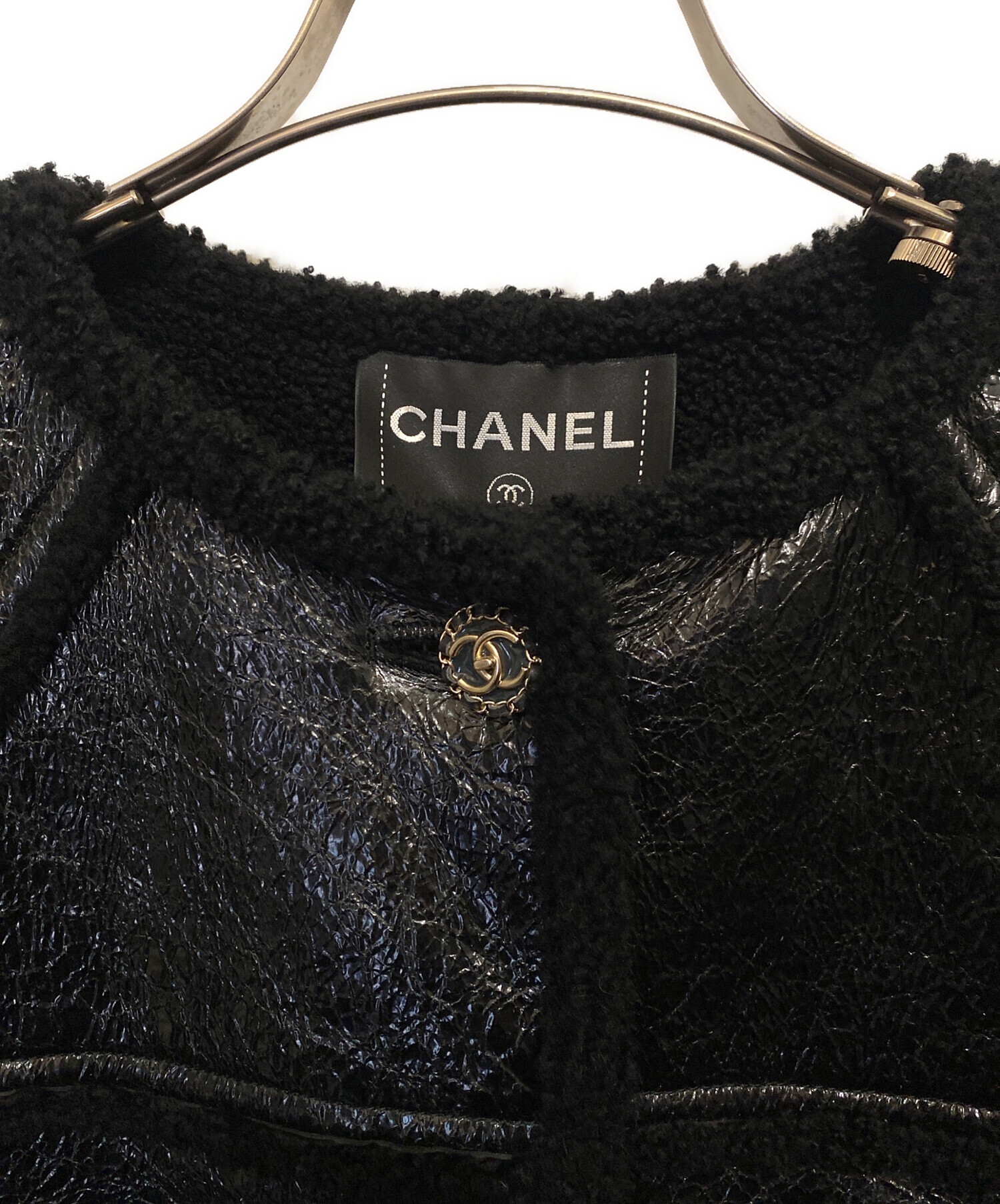 中古・古着通販】CHANEL (シャネル) ラムムートンジャケット ブラック 